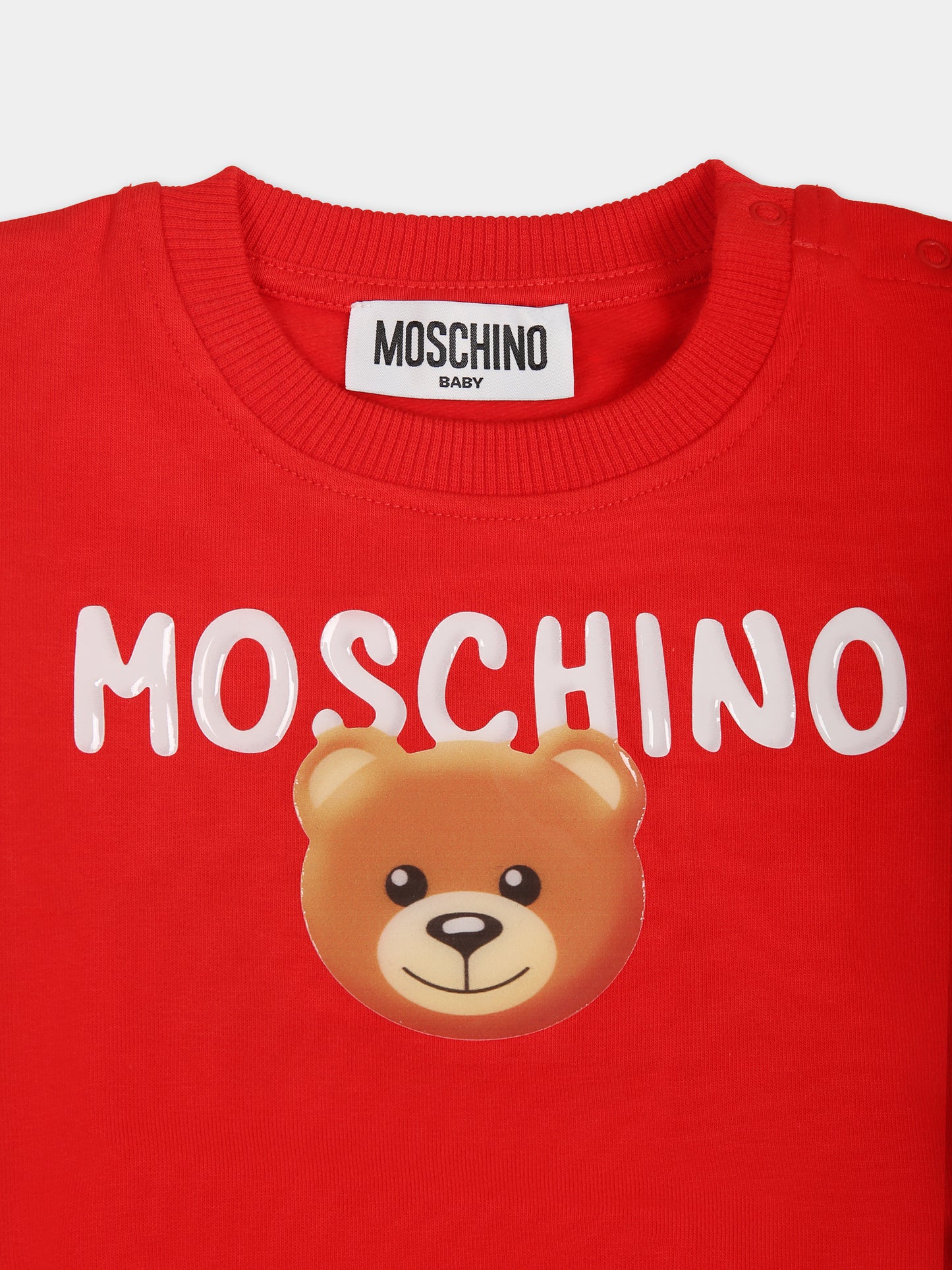 Completo rosso per neonata con teddy bear,Moschino Kids,MMK039 LDA17 50109