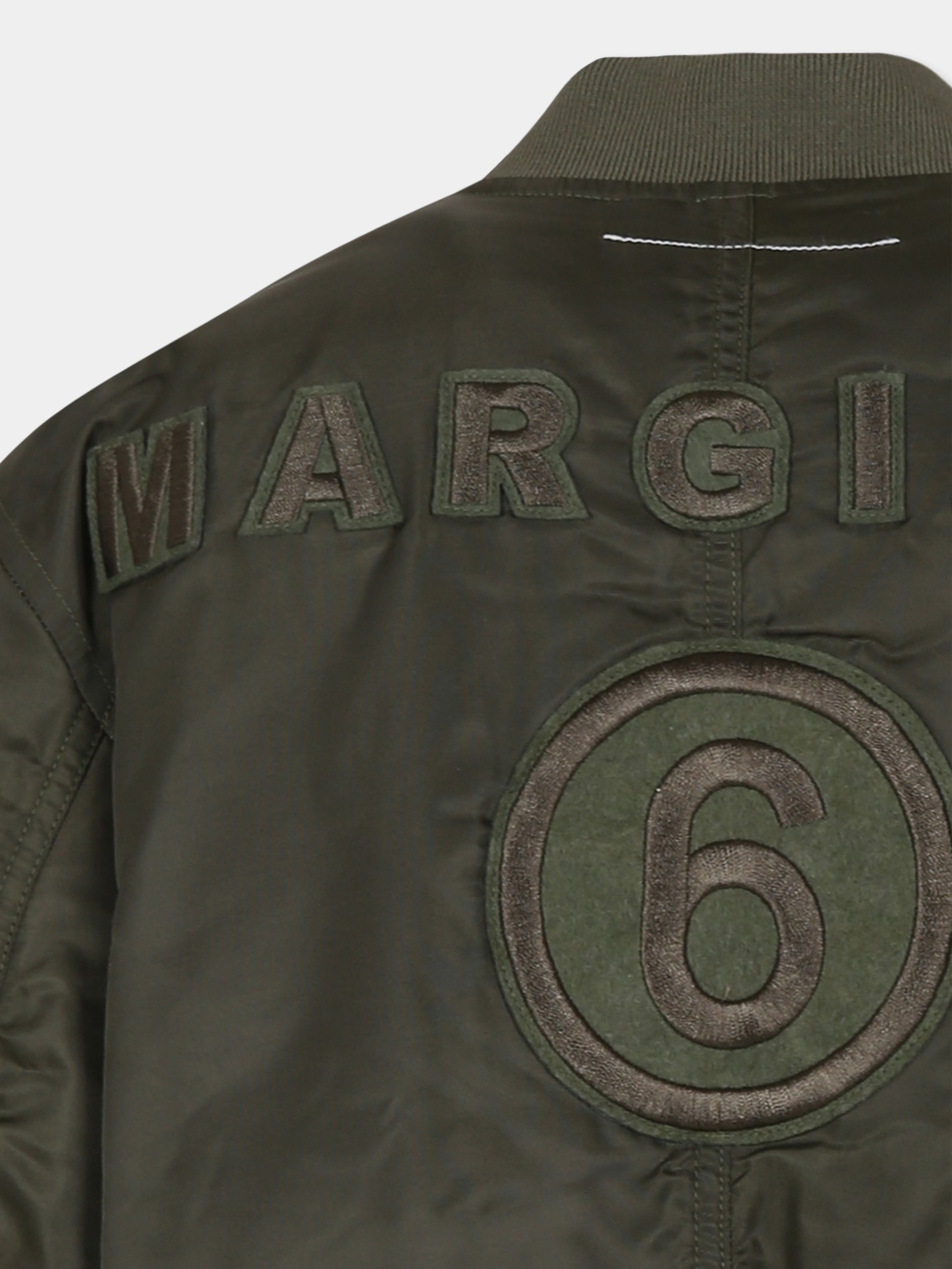 Bomber verde per bambini con logo,Mm6 Maison Margiela,M60612 MM03B MM6J81U M6512