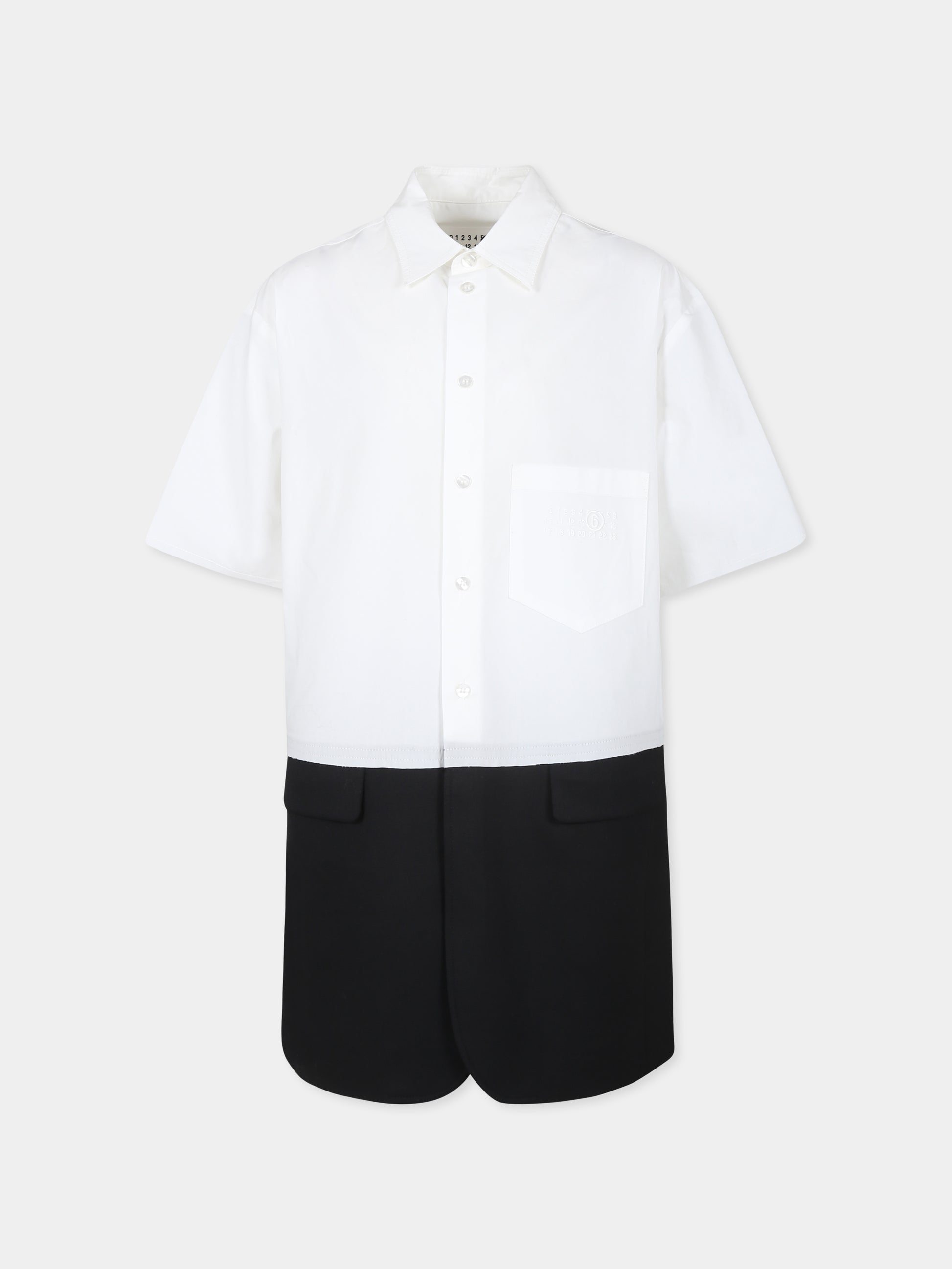 Vestito bianco per bambina con logo,Mm6 Maison Margiela,M60641 MM014 MM6D119U M6C25