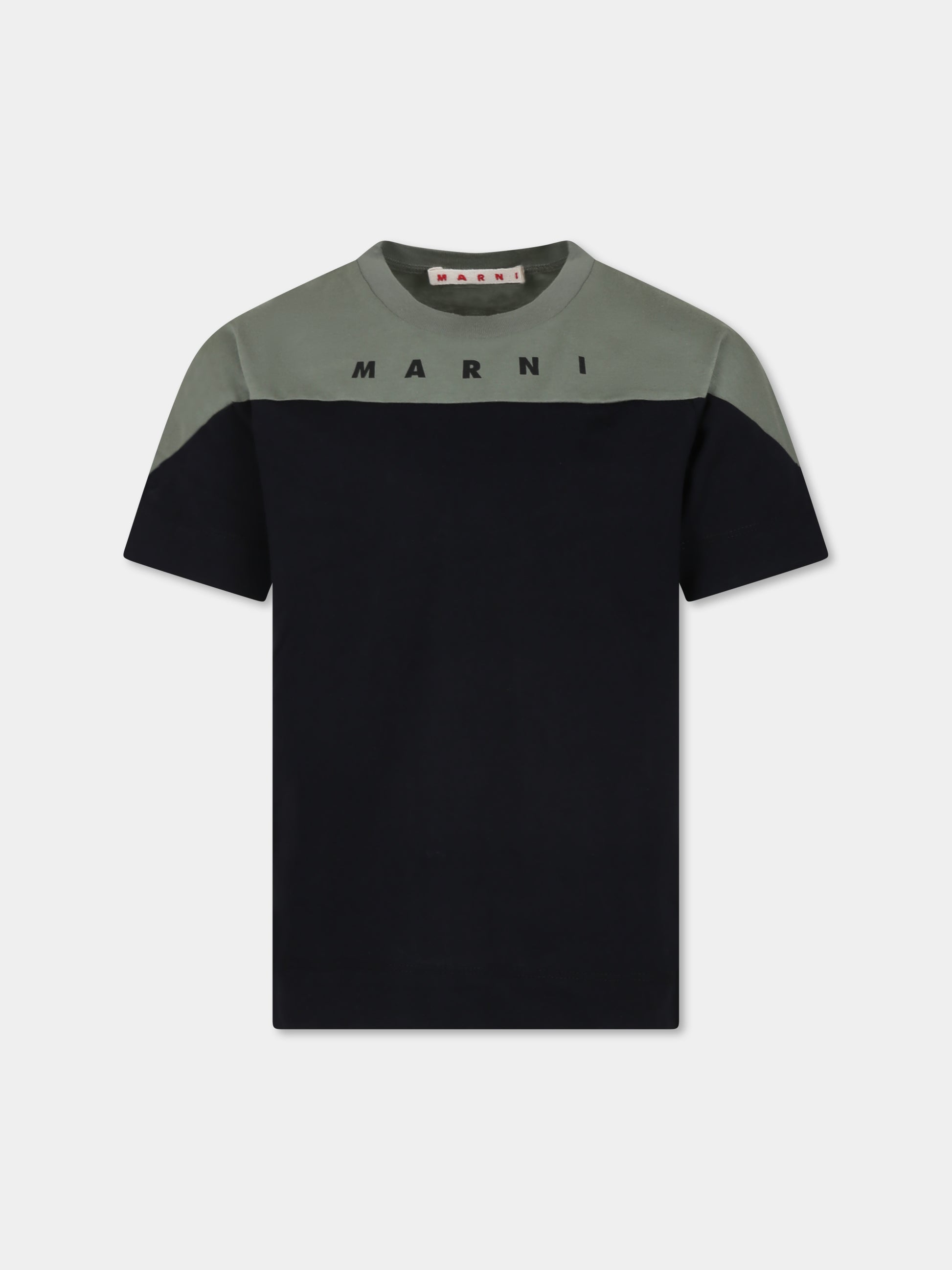 T-shirt nera per bambini con logo,Marni Kids,M01225 M00L9 MT176U 0M900