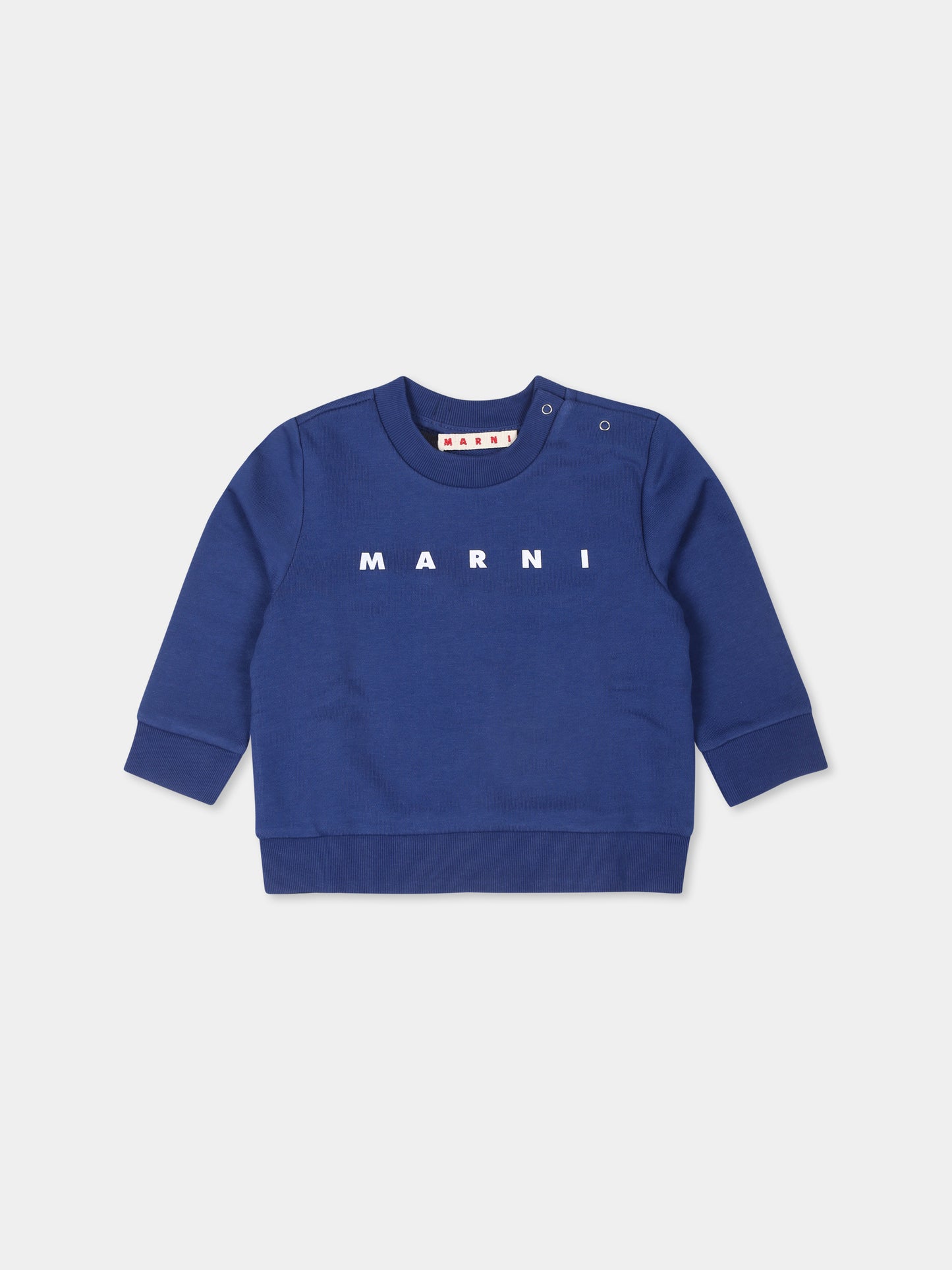 Felpa blu per neonato con logo,Marni Kids,M01244 M00NF MS49B 0M850