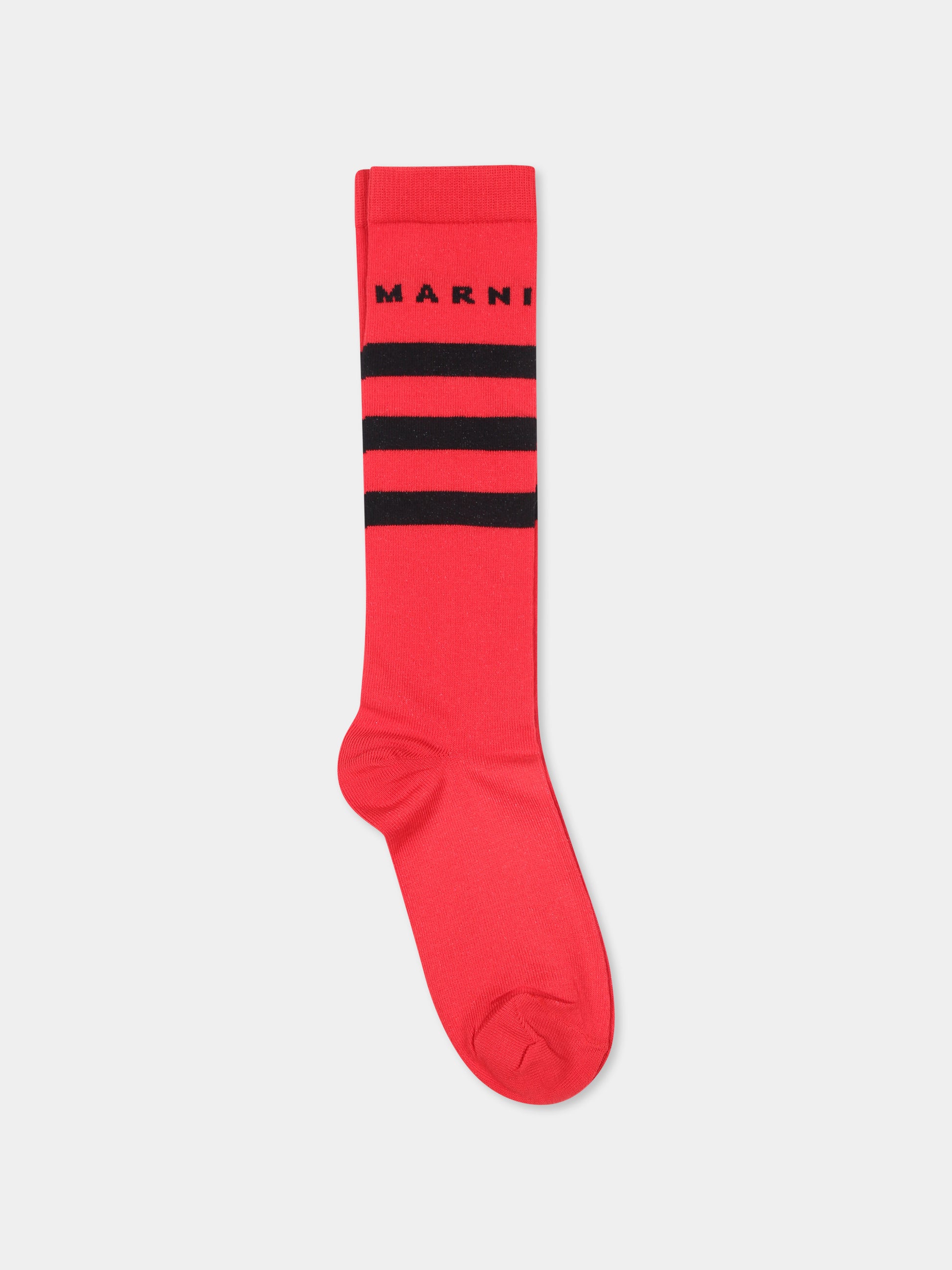 Calze rosse per bambini con logo,Marni Kids,M01242 M00RB MZ32U 0M416