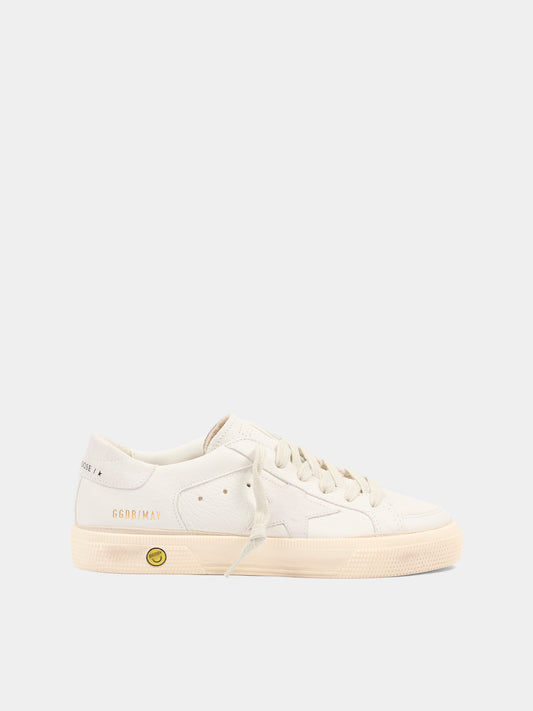 Sneakers May avorio per bambini con stella,Golden Goose,GTF00495 F004814 10100