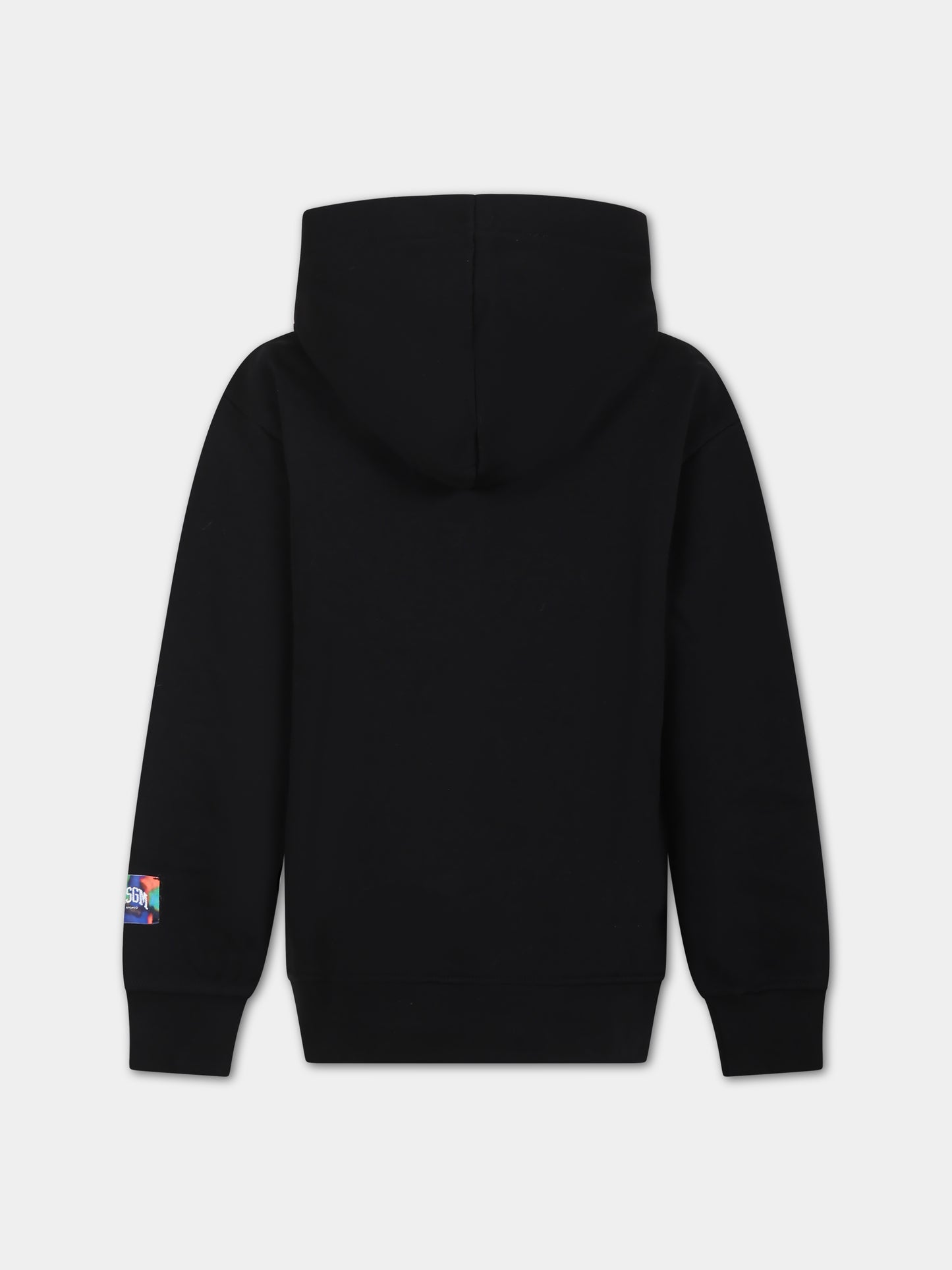 Felpa nera per bambina con logo multicolor,Msgm Kids,F3MSJBHS109 110