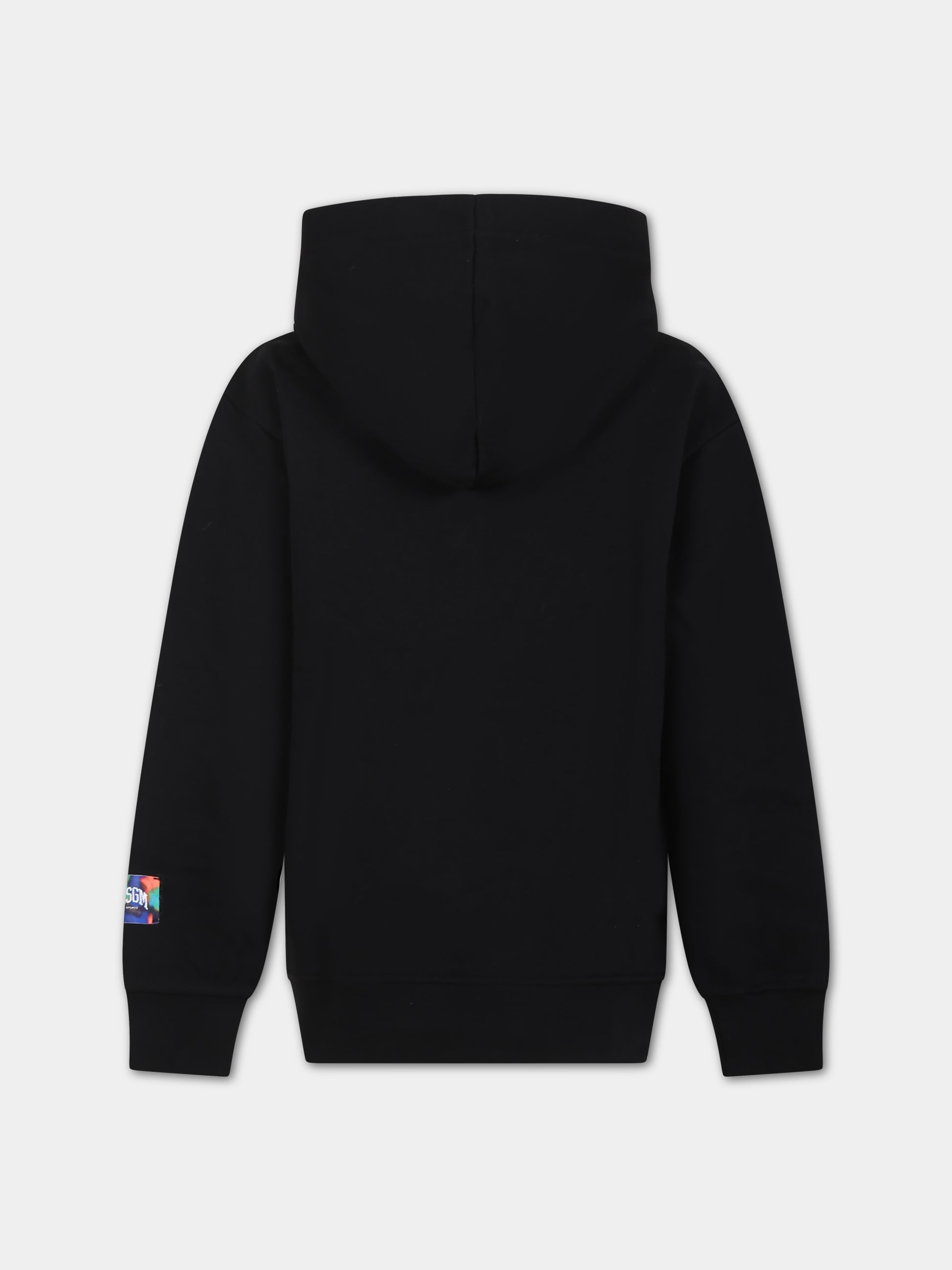 Felpa nera per bambina con logo multicolor,Msgm Kids,F3MSJBHS109 110