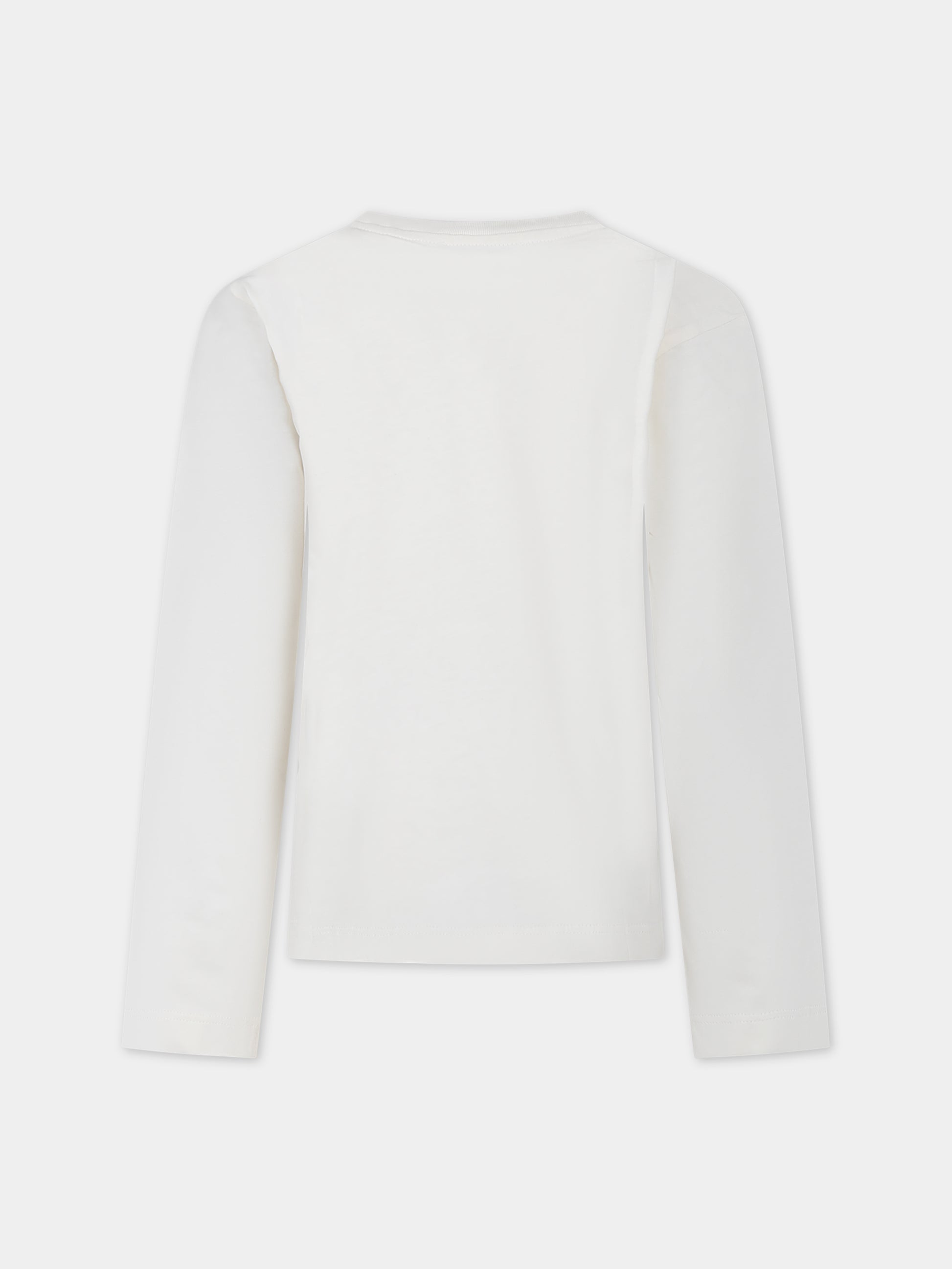 T-shirt avorio per bambino con logo,Msgm Kids,F3MSJBTH202 013