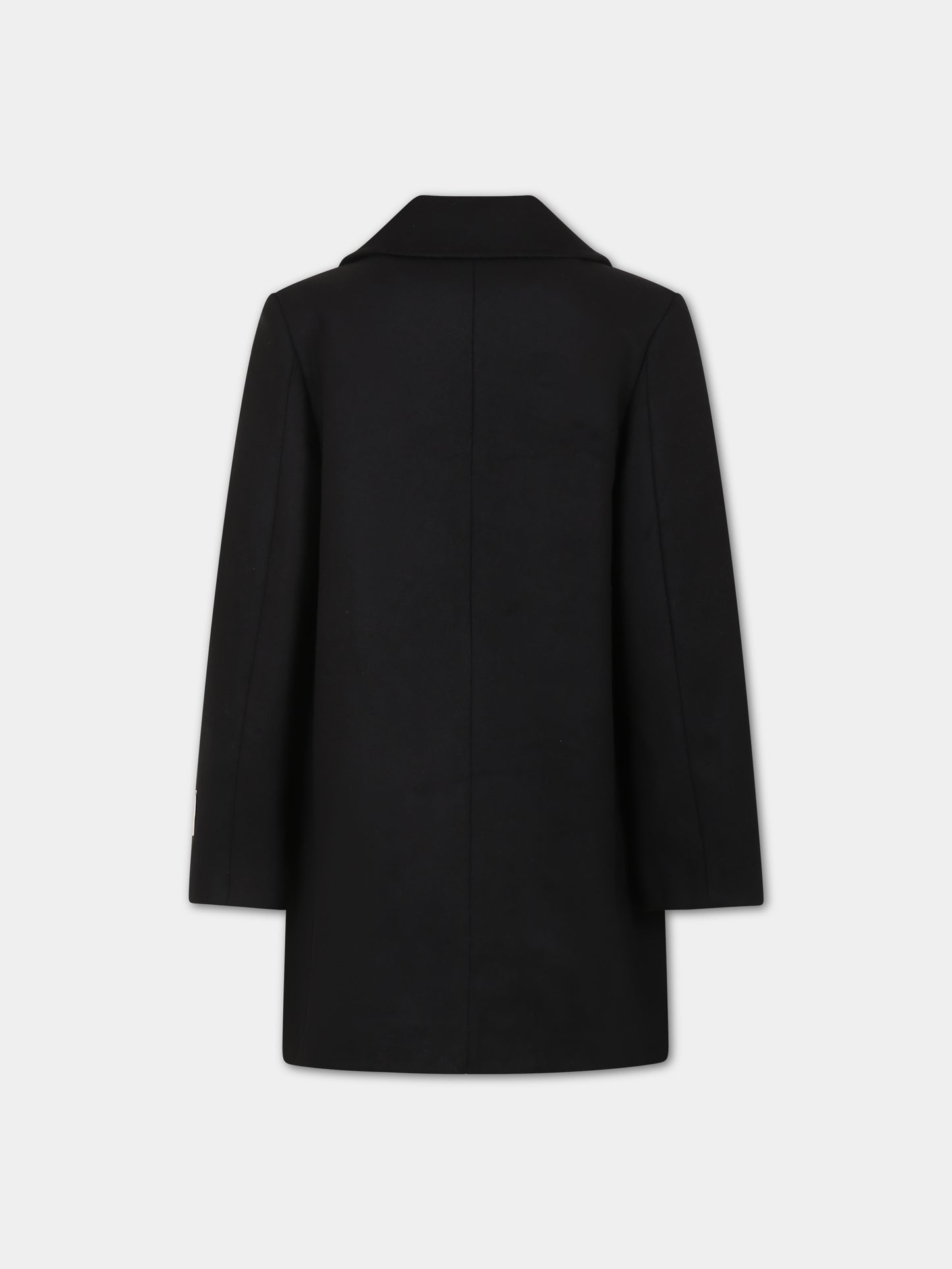 Cappotto nero per bambini con logo,Msgm Kids,F3MSJUCO180 110