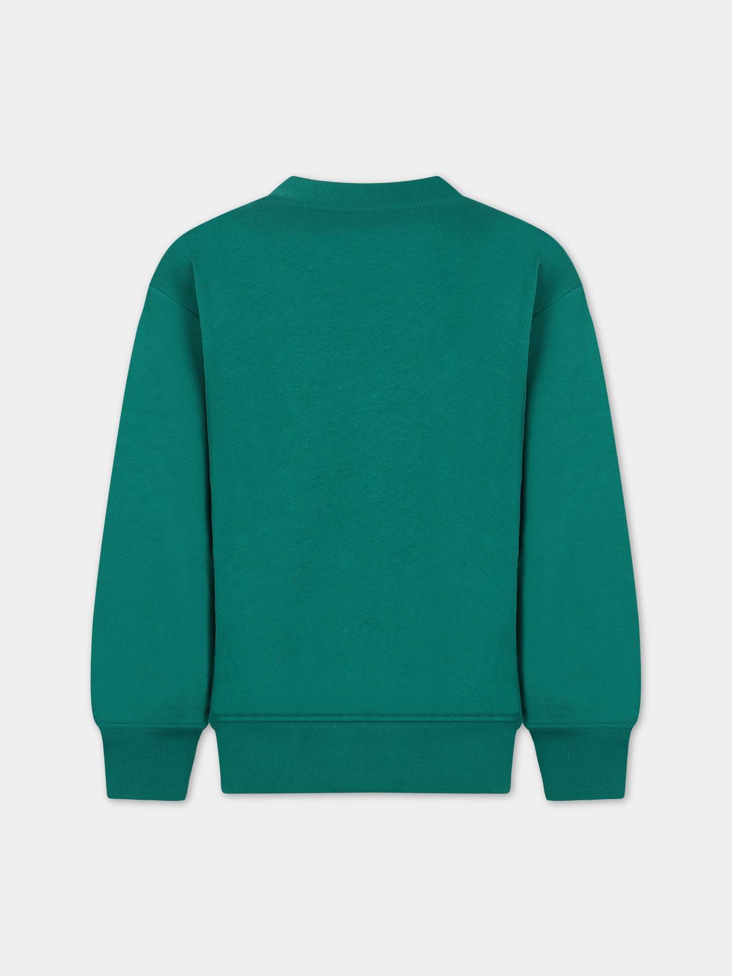 Felpa verde per bambina con logo,Msgm Kids,F3MSJUSW021 080