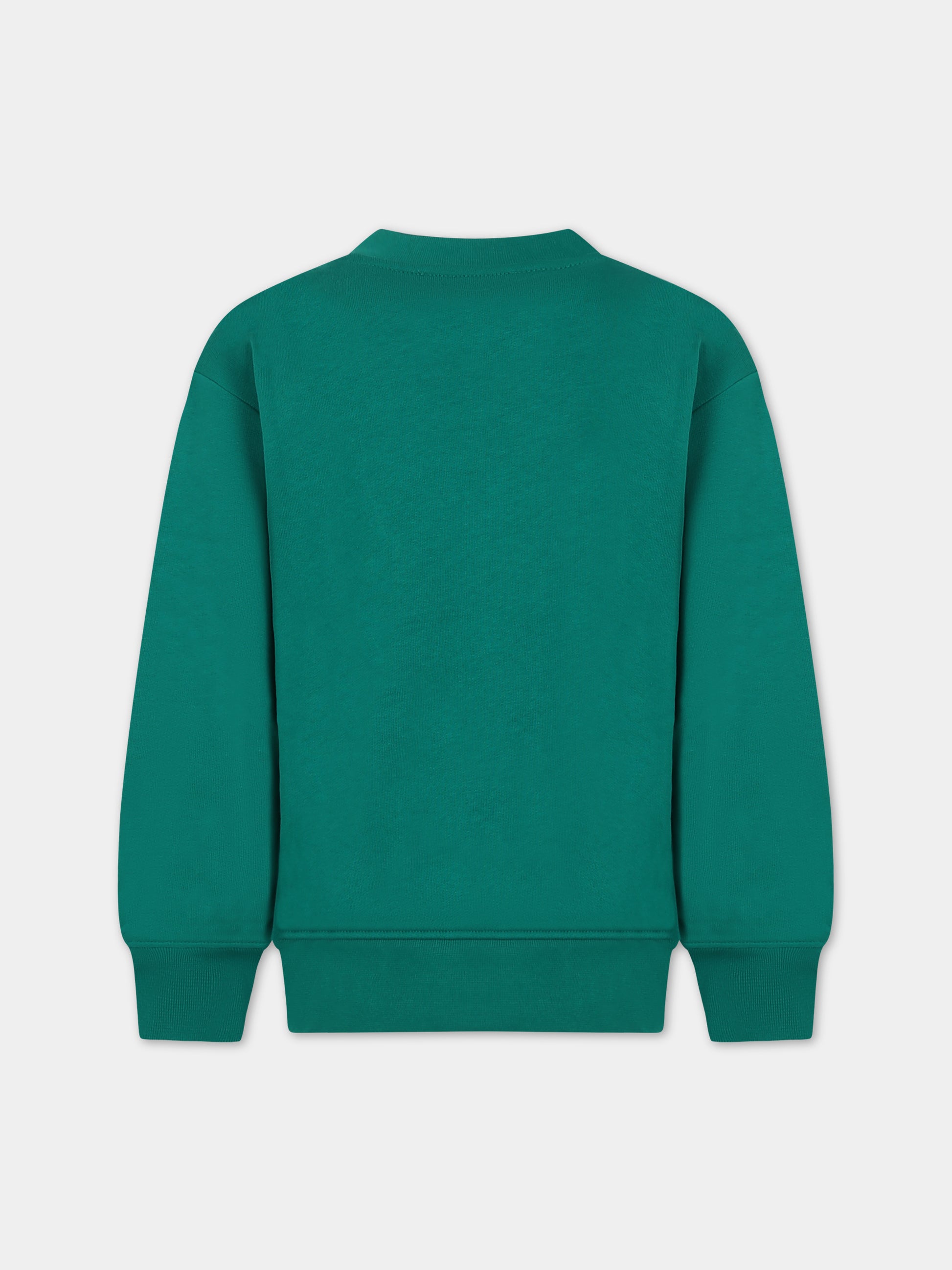 Felpa verde per bambina con logo,Msgm Kids,F3MSJUSW021 080