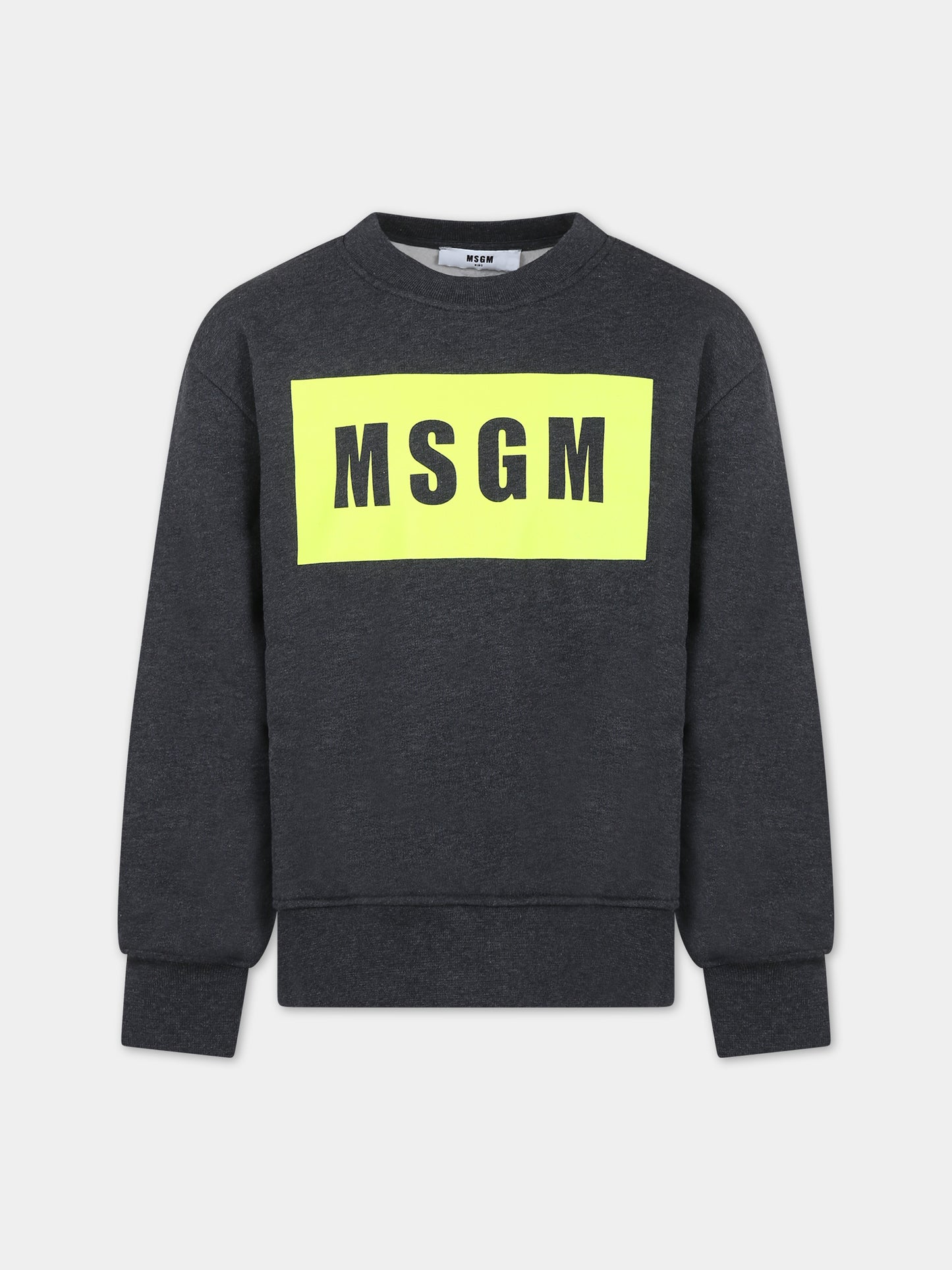 Felpa grigia per bambina con logo,Msgm Kids,F3MSJUSW021 104