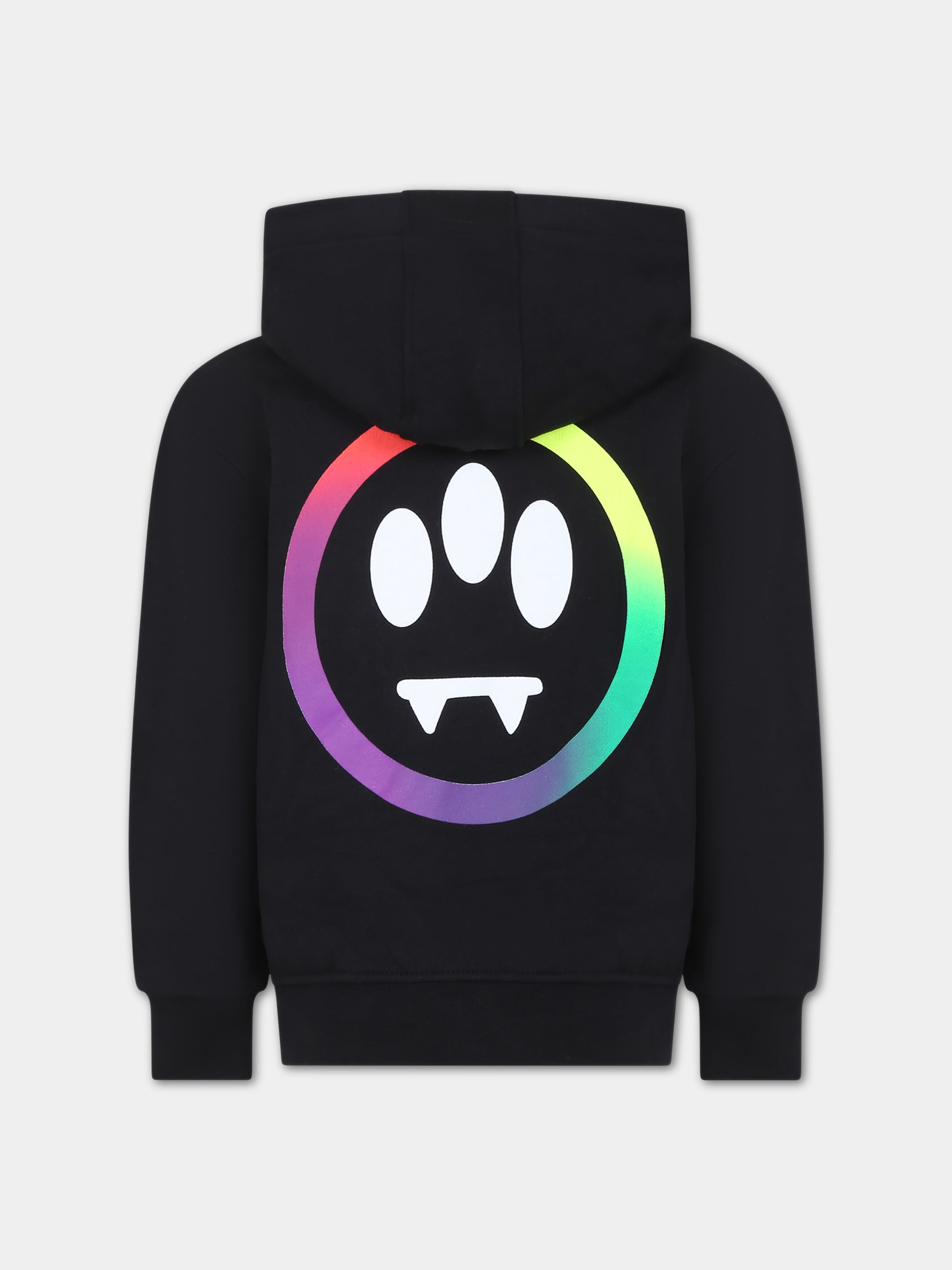 Felpa nera per bambini con logo e stampa,Barrow,F3BKJUHS014 110