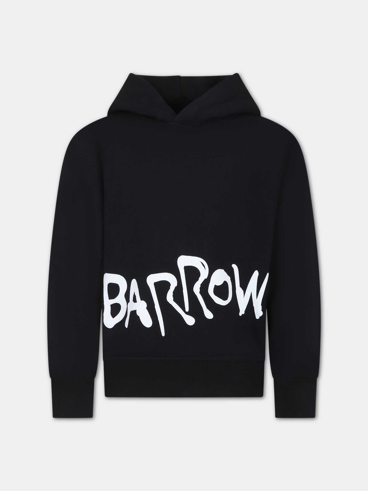 Felpa nera per bambini con logo e stampa,Barrow,F3BKJUHS024 110