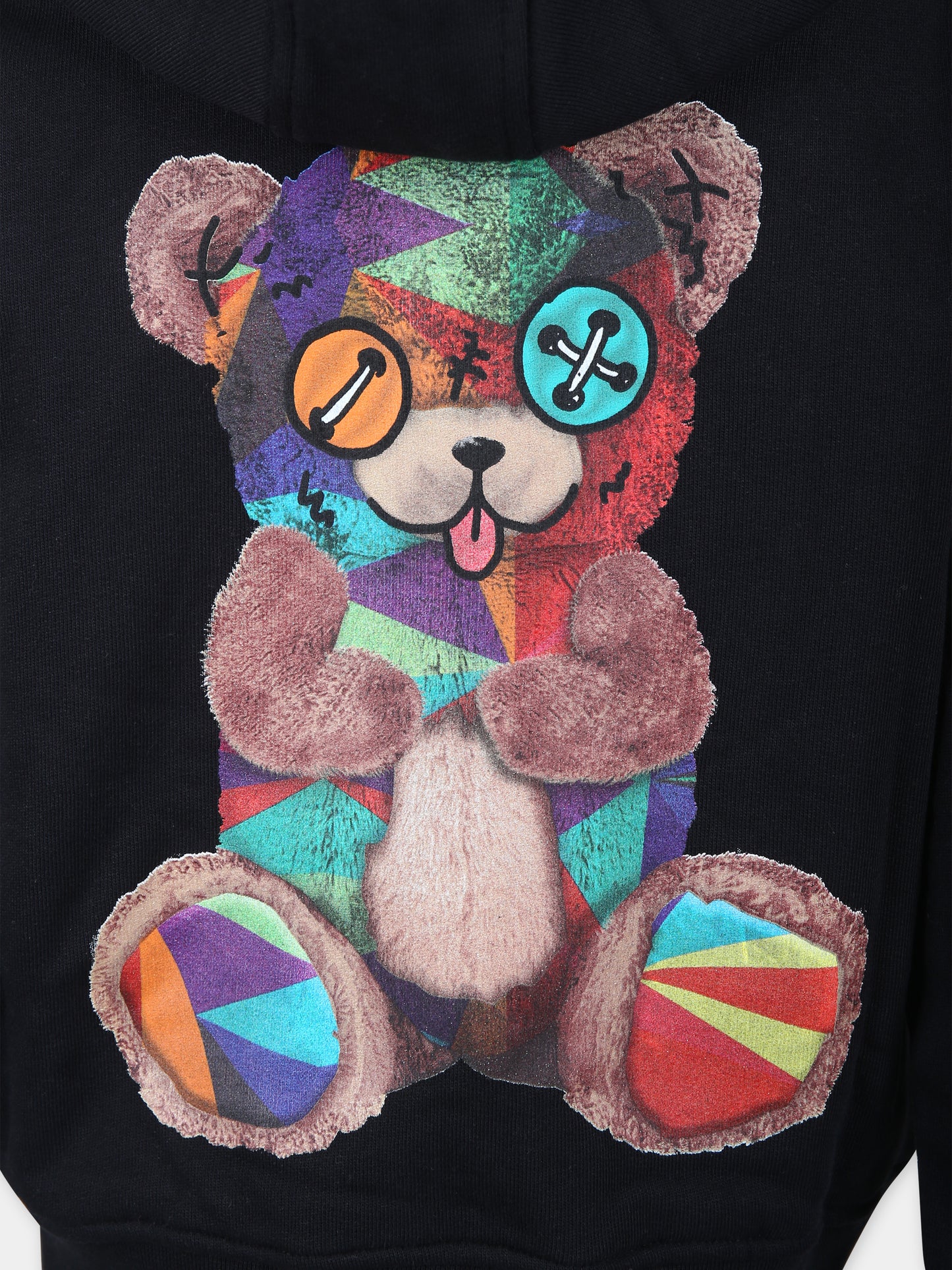 Felpa nera per bambini con logo e stampa,Barrow,F3BKJUHS024 110