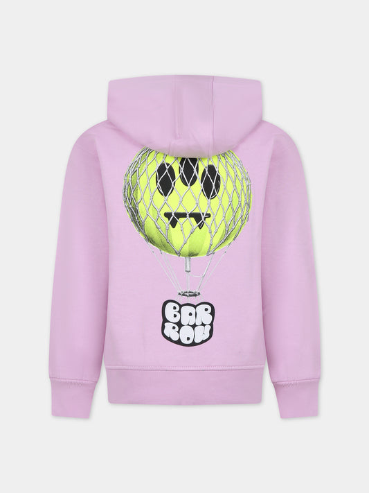 Felpa rosa per bambina con logo e stampa,Barrow,F3BKJUHS071 BW014