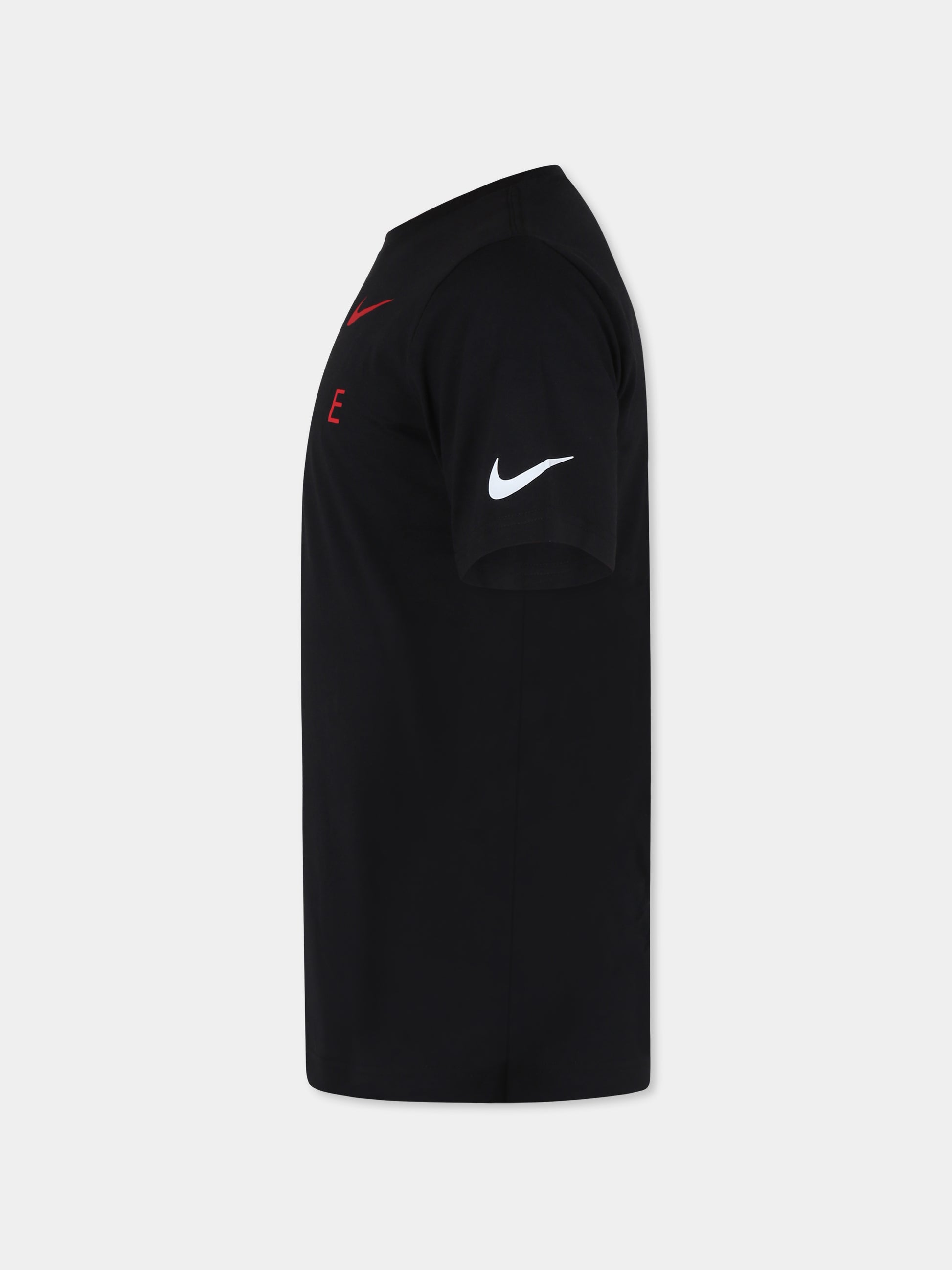 T-shirt nera per bambino con logo,Nike,0411 023 BLACK