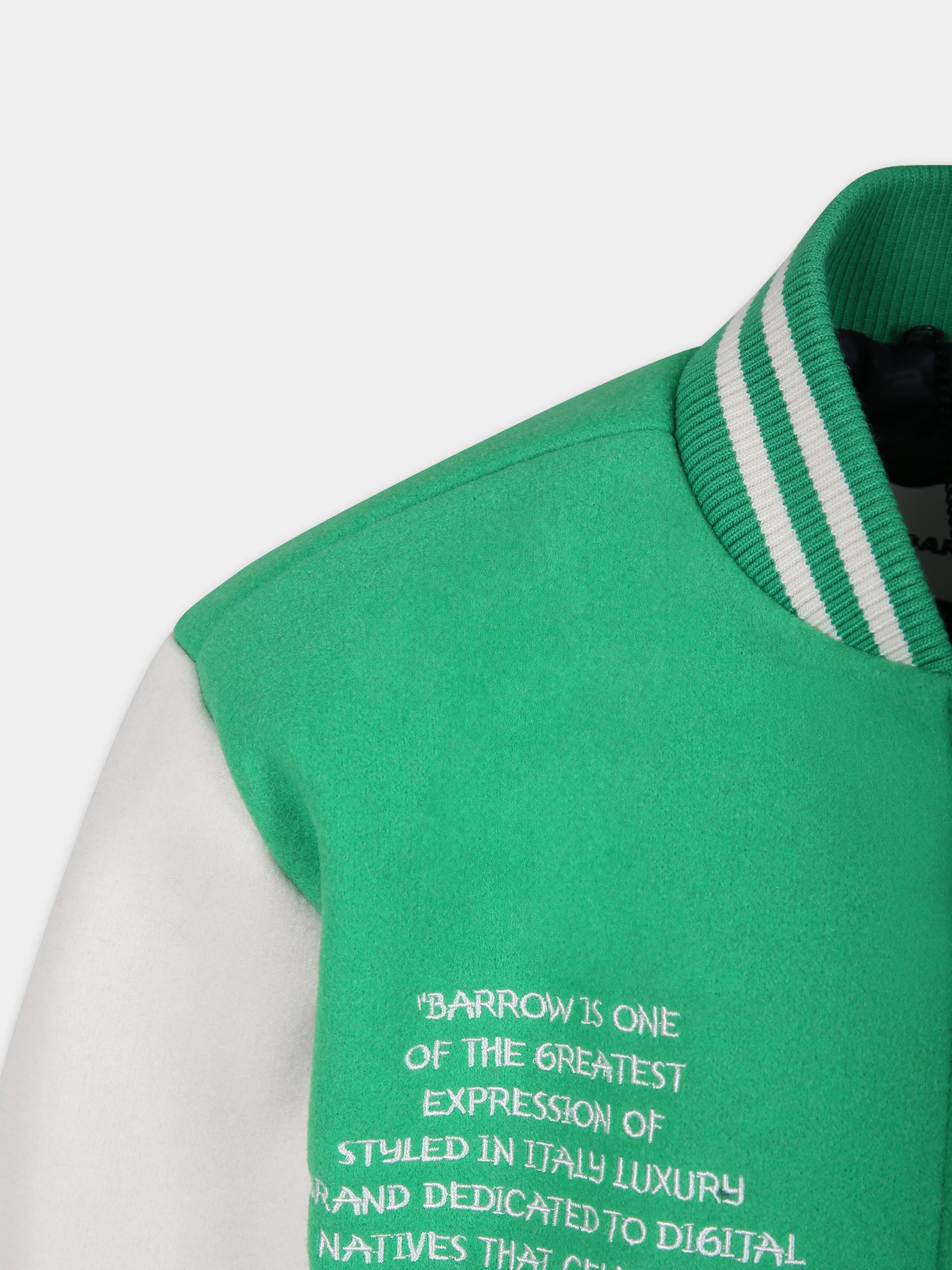 Bomber verde per bambini con logo,Barrow,F3BKJUBO034 BW012