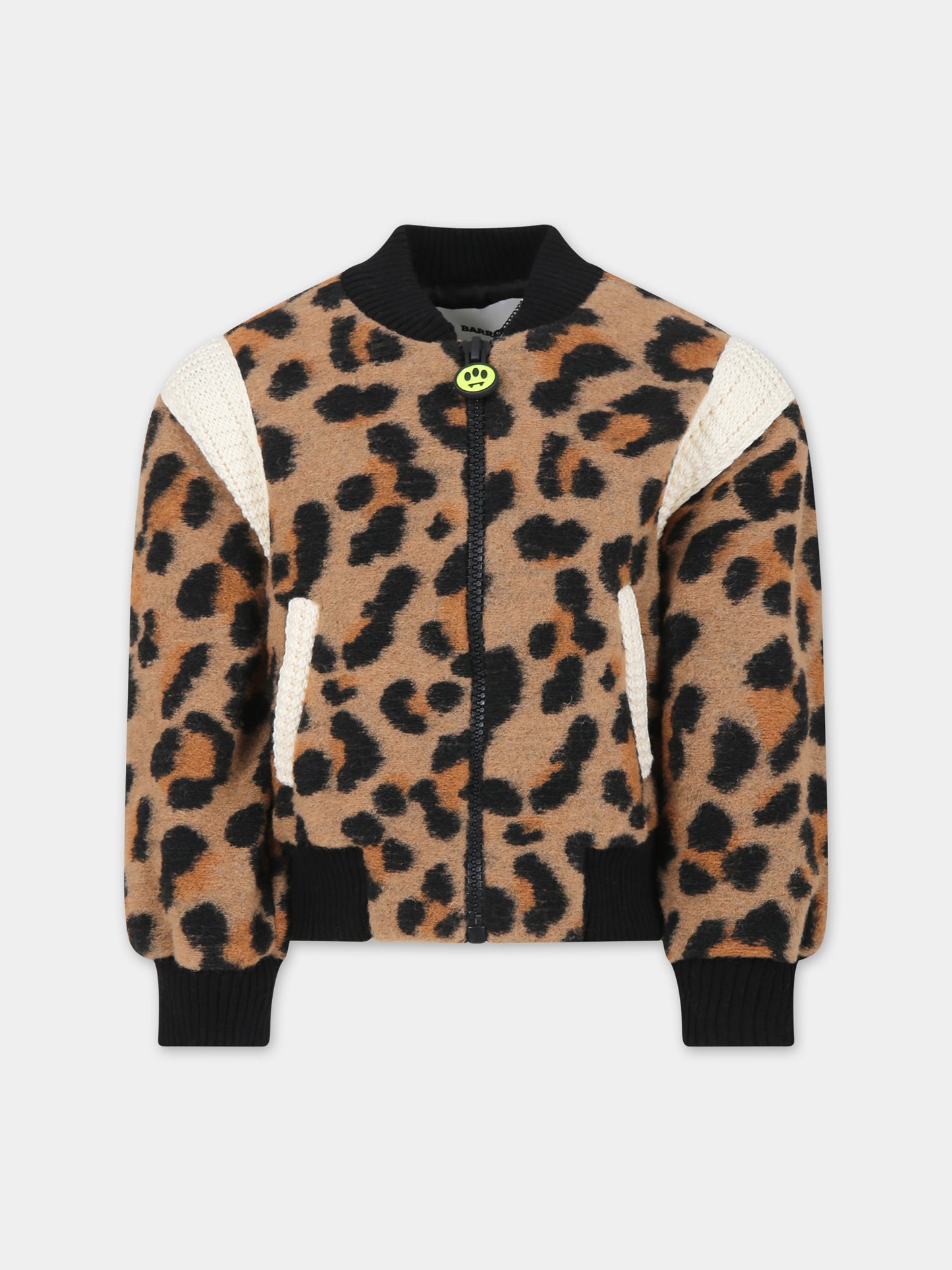 Bomber marrone per bambina con ricamo,Barrow,F3BKJUBO044 924