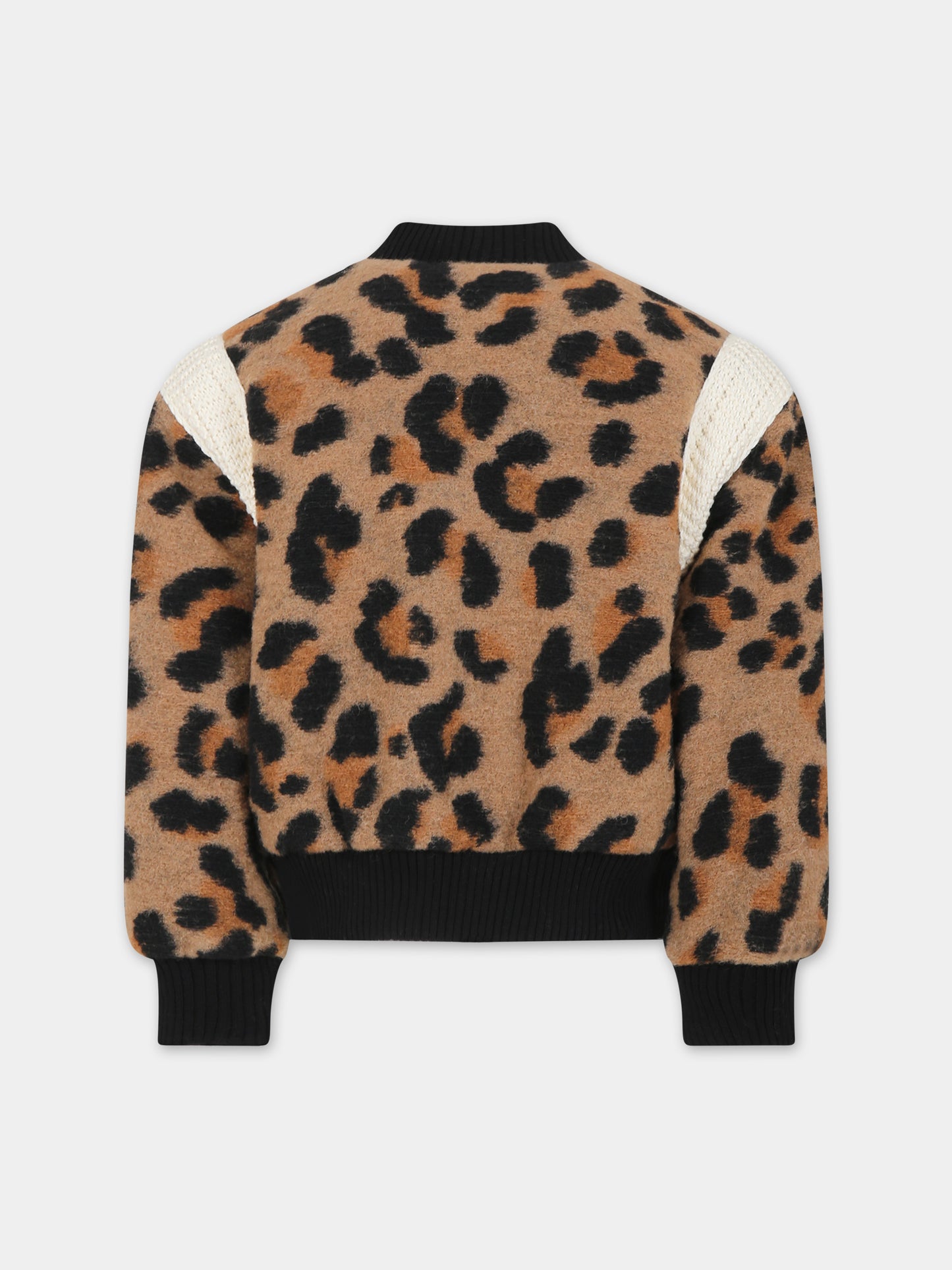 Bomber marrone per bambina con ricamo,Barrow,F3BKJUBO044 924