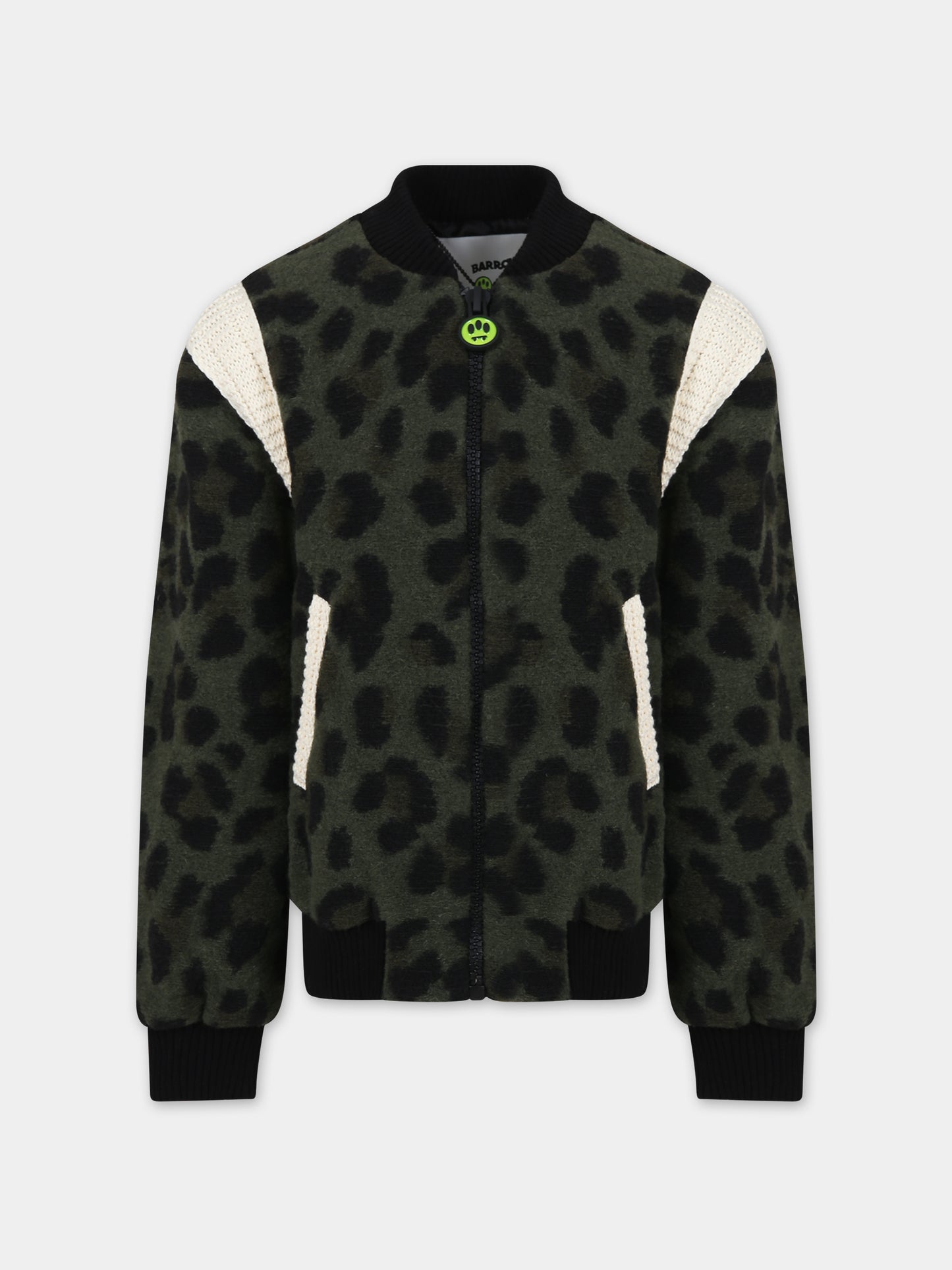 Bomber verde per bambina con ricamo,Barrow,F3BKJUBO044 BW010