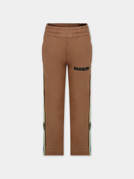 Pantaloni beige per bambini con logo,Barrow,F3BKJUFP100 924