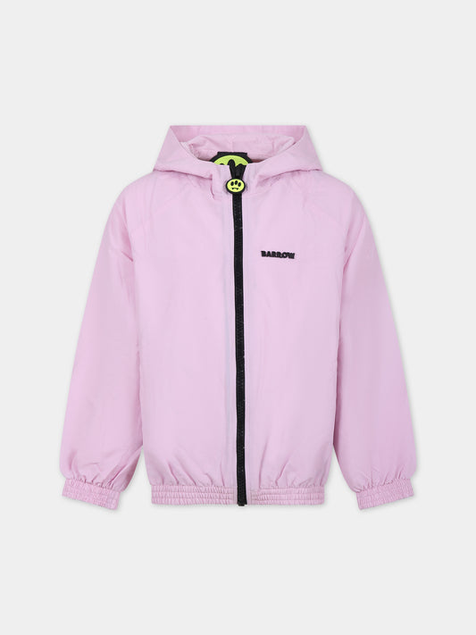 Giacca a vento rosa per bambina con logo,Barrow,F3BKJUJK065 BW014