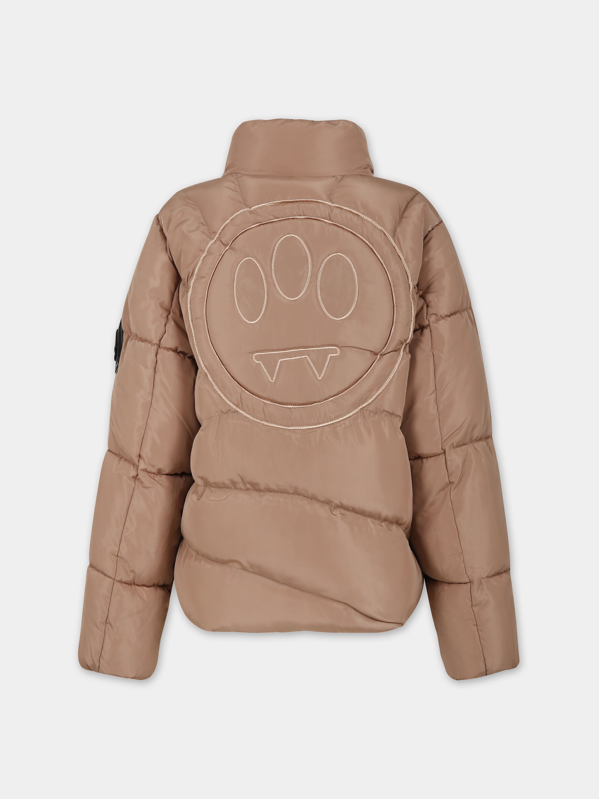Piumino beige per bambini con logo,Barrow,F3BKJUPF001 924