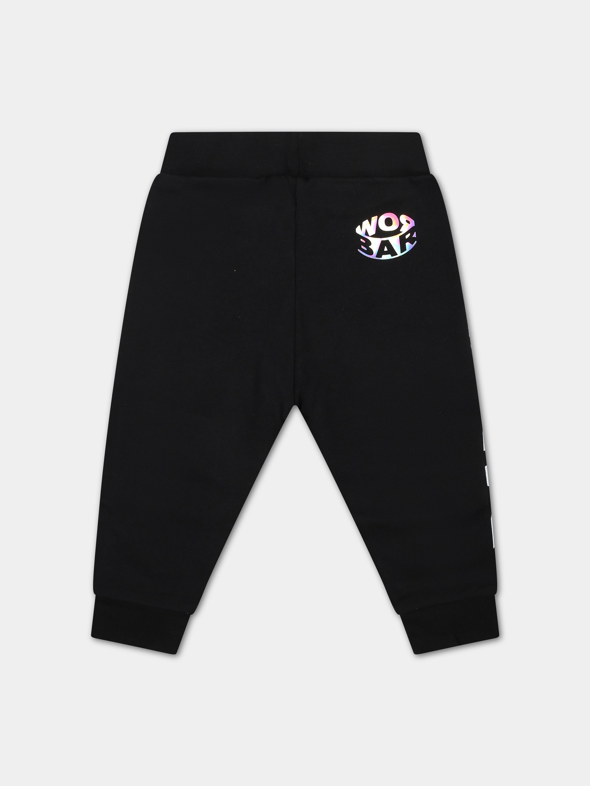 Pantaloni neri per neonati con logo,Barrow,F3BKUNFP129 110