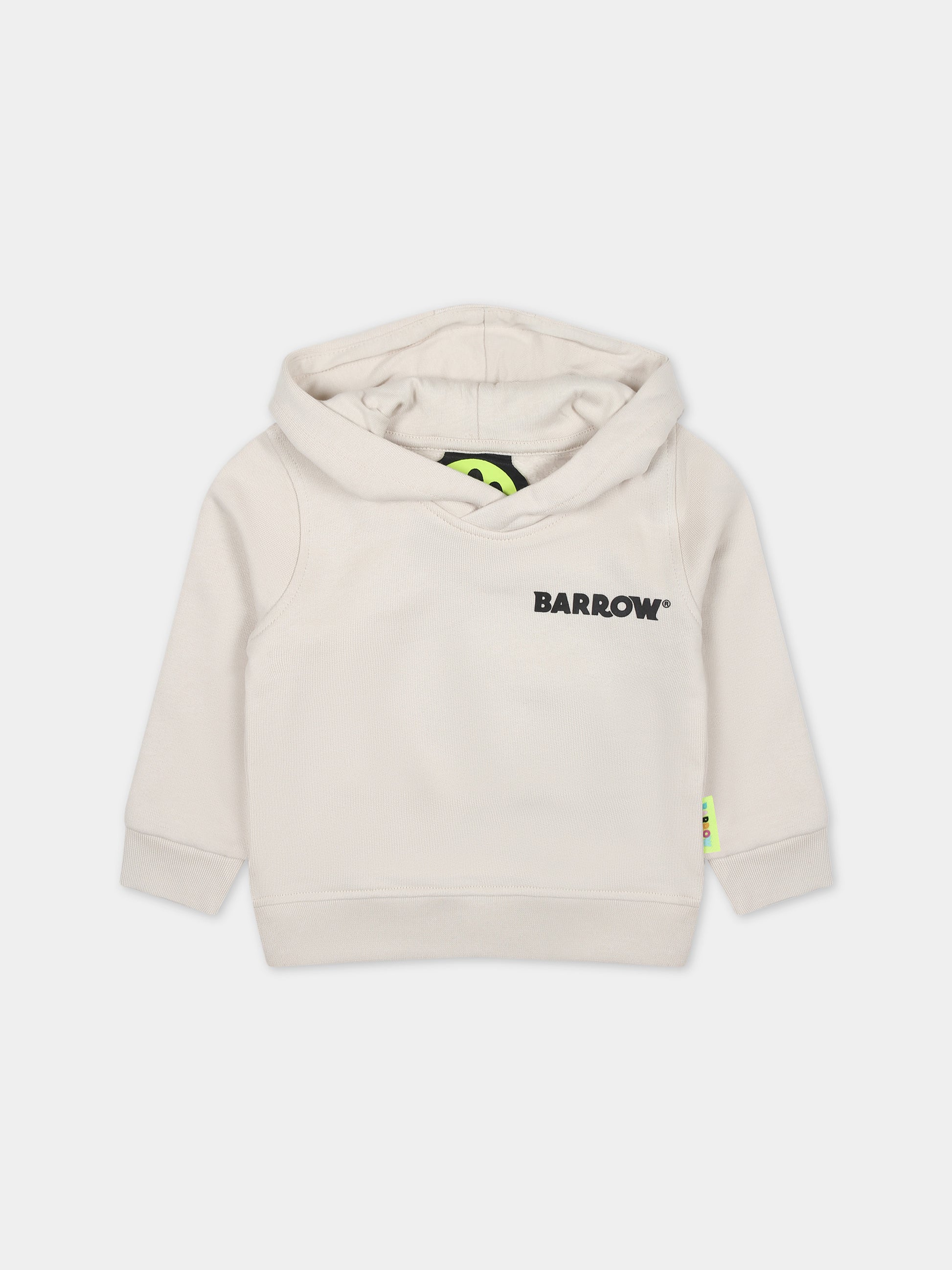 Felpa beige per neonati con logo,Barrow,F3BKUNHS122 BW009