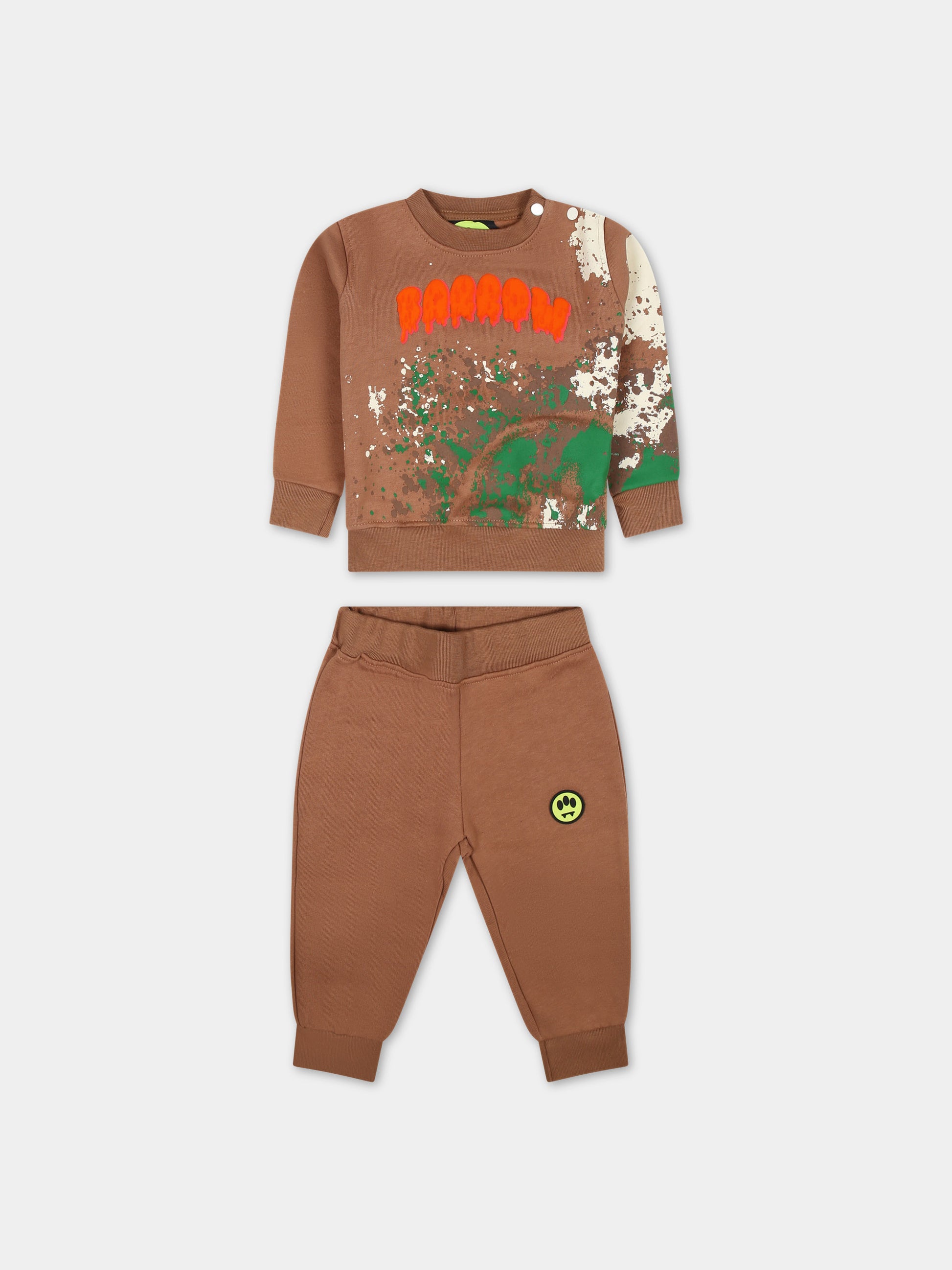 Completo marrone per neonato con logo,Barrow,F3BKUNTP134 924