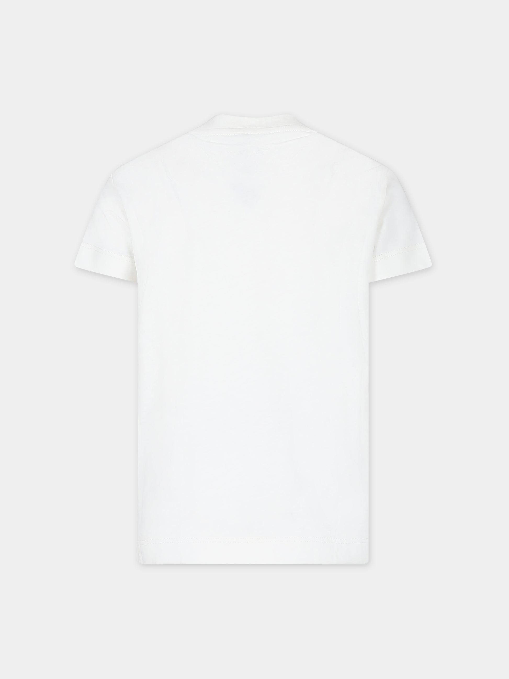 T-shirt bianca per bambini con logo Fendi,Fendi Kids,JUI159 7AJ F1PCP