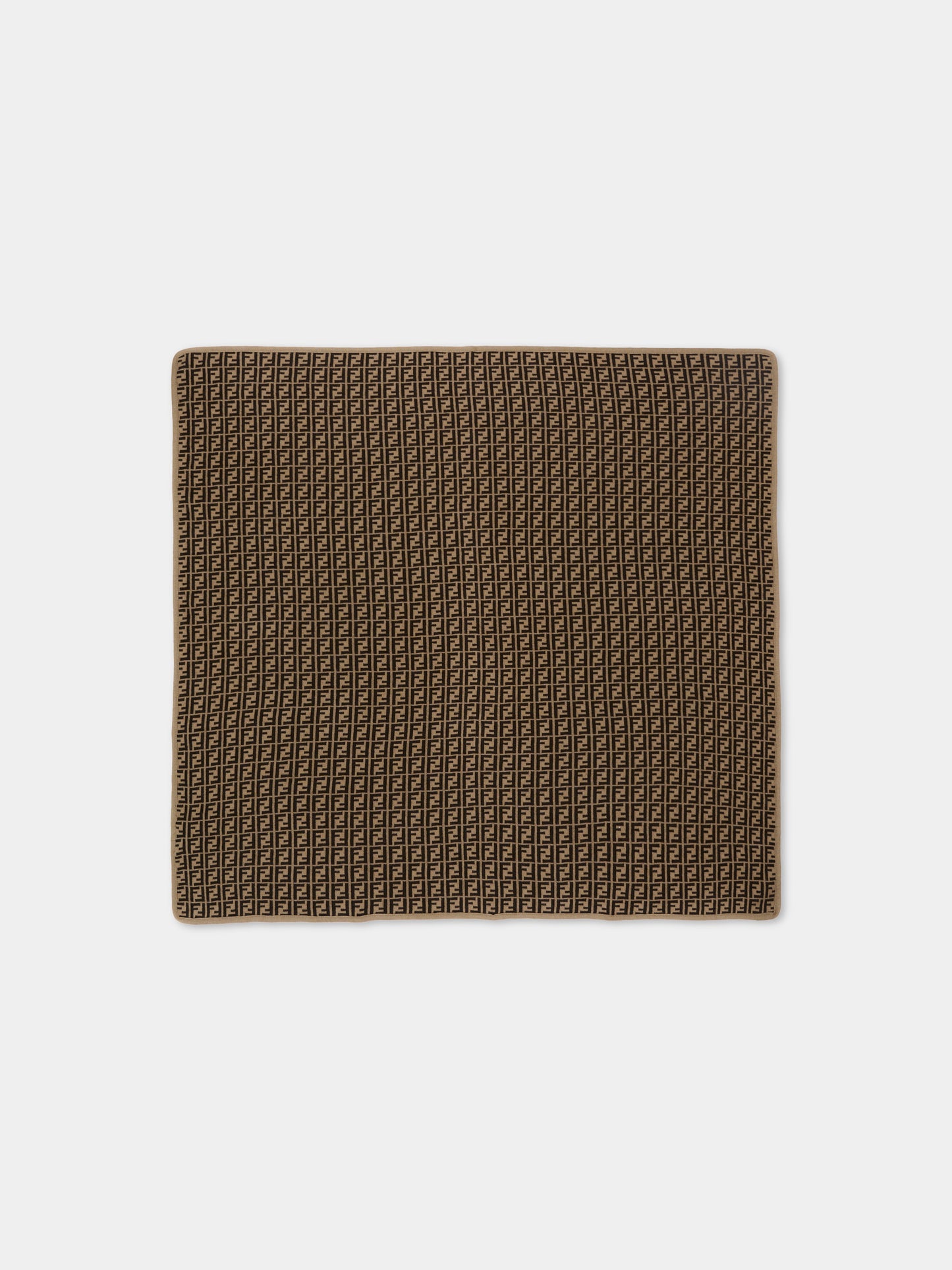 Coperta marrone per neonati con FF,Fendi Kids,BUJ166 A3TE F0LMJ