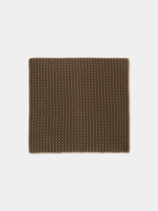 Coperta marrone per neonati con FF,Fendi Kids,BUJ166 A3TE F0LMJ