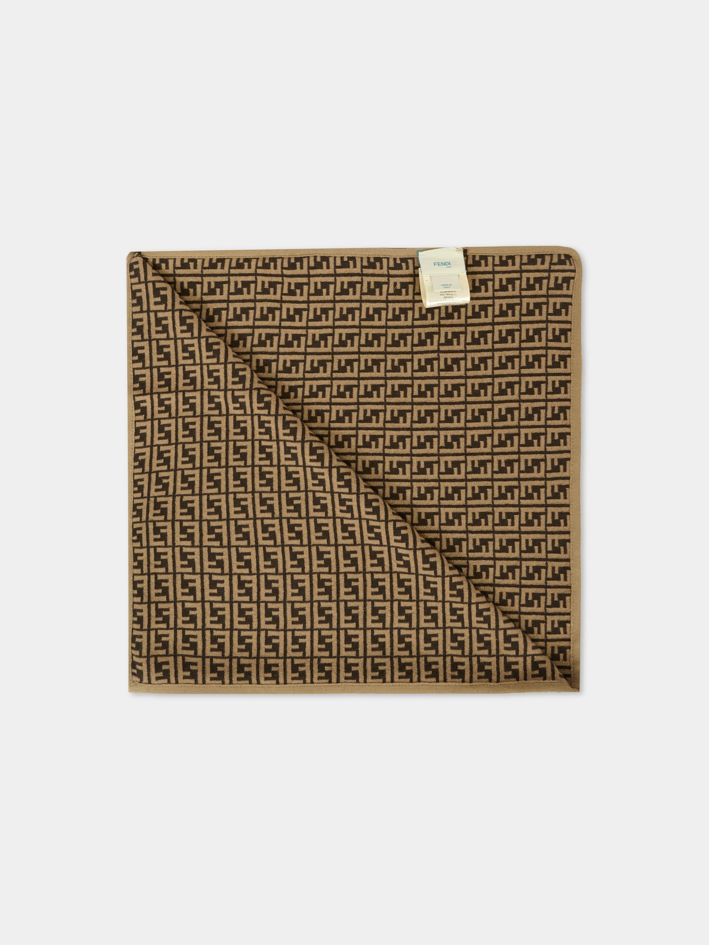 Coperta marrone per neonati con FF,Fendi Kids,BUJ166 A3TE F0LMJ