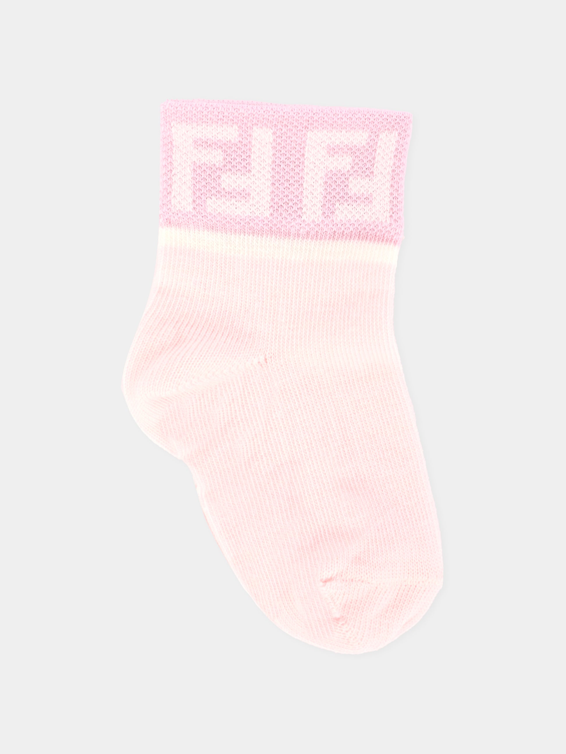 Set calzini multicolor per neonata con doppia F,Fendi Kids,BFN038 ASQV F1PMK