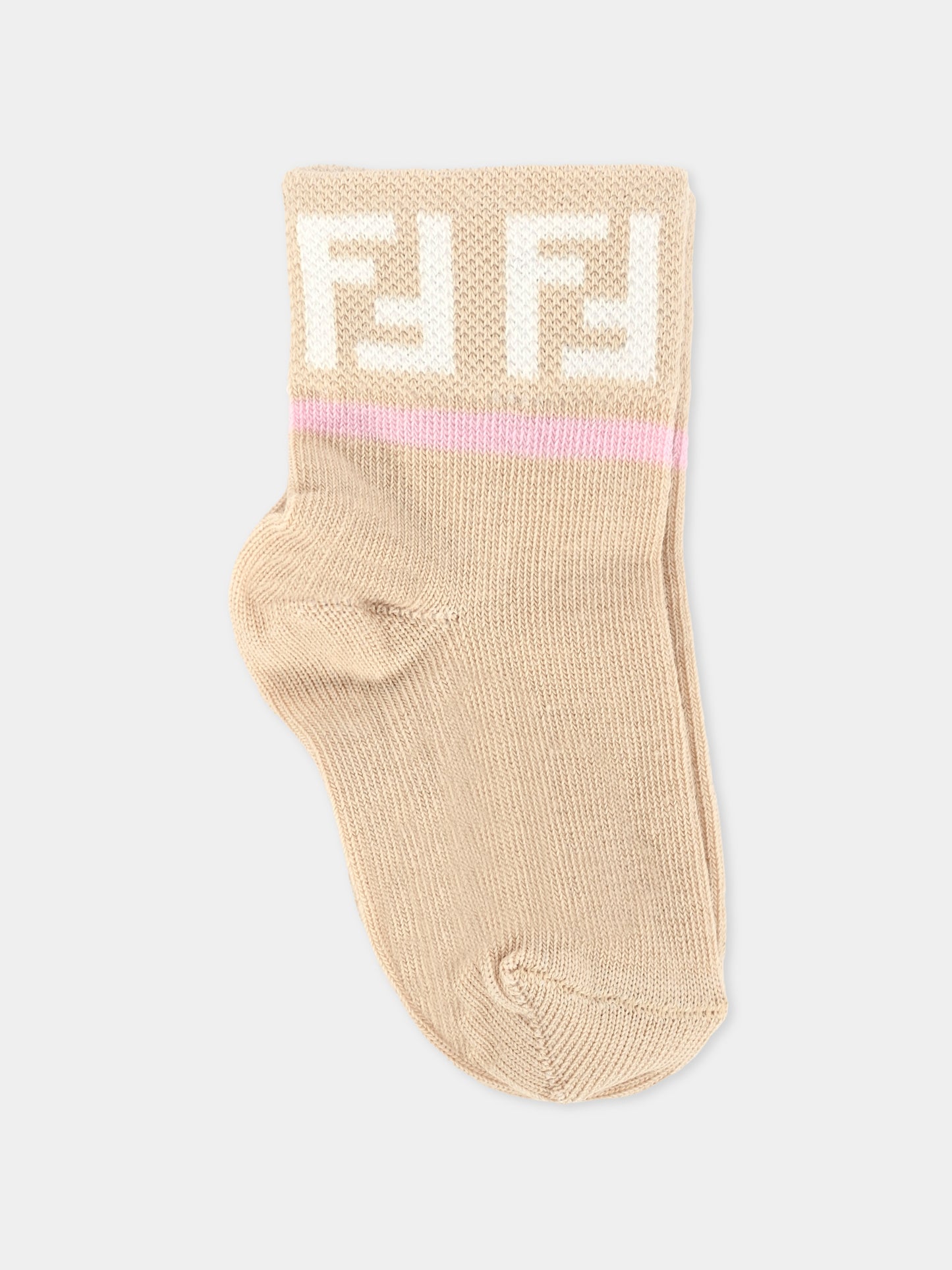 Set calzini multicolor per neonata con doppia F,Fendi Kids,BFN038 ASQV F1PMK