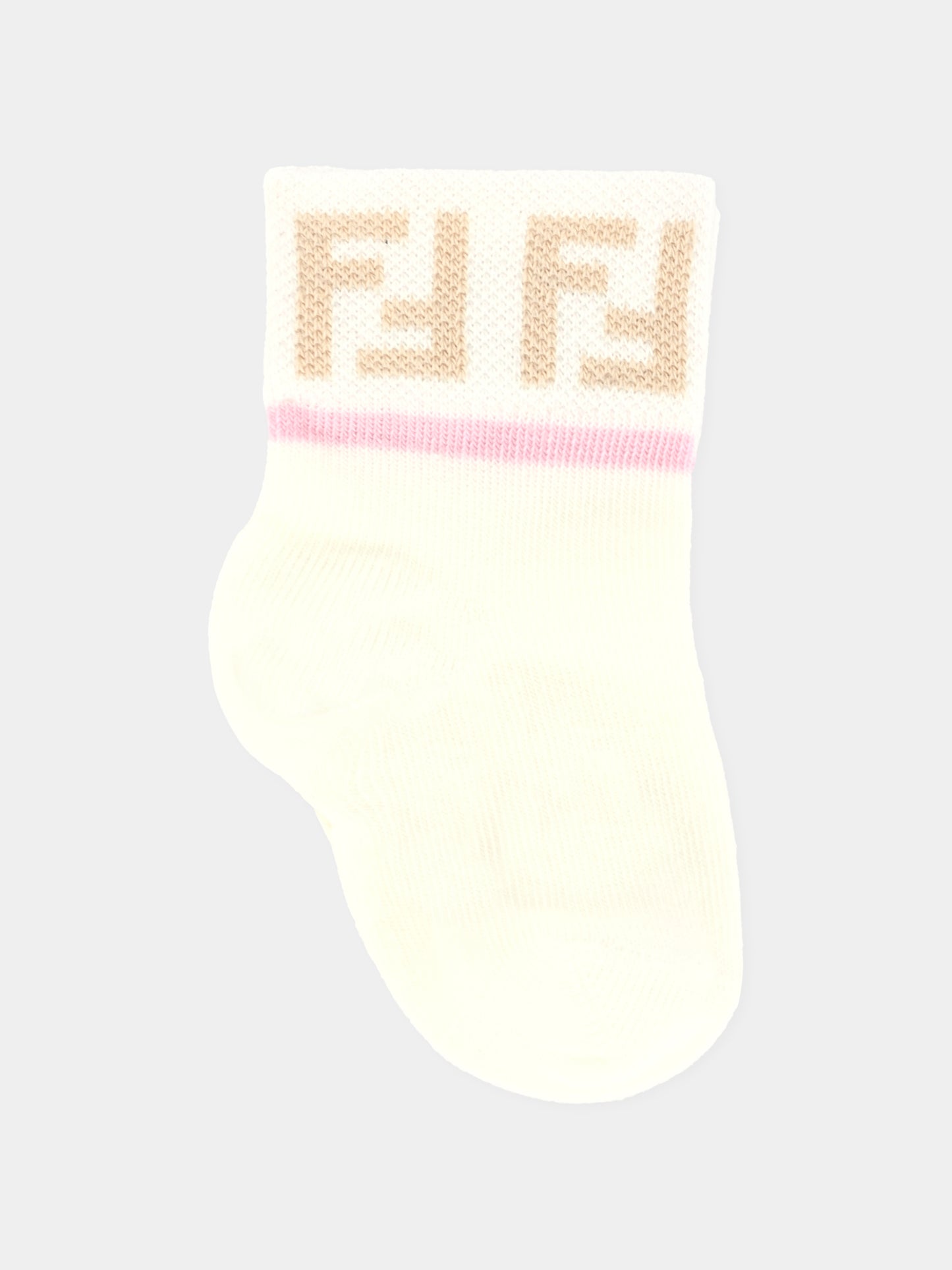 Set calzini multicolor per neonata con doppia F,Fendi Kids,BFN038 ASQV F1PMK