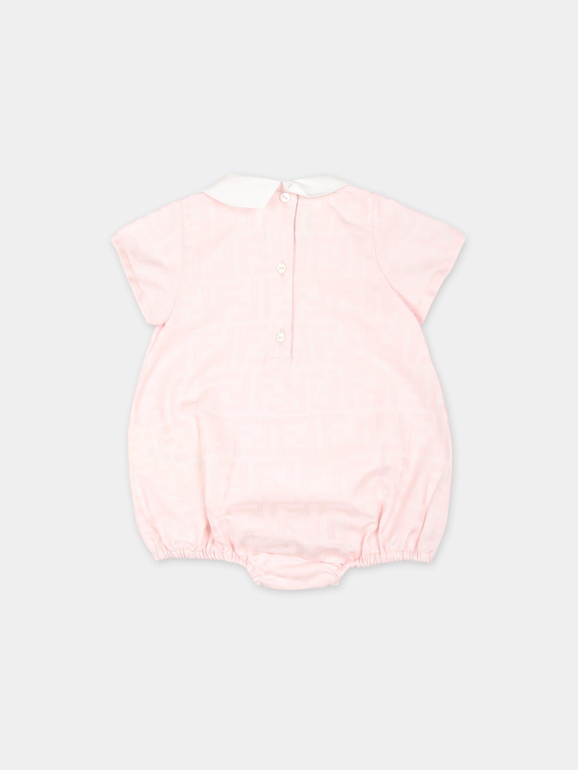 Set pagliaccetto rosa per neonata con doppia F,Fendi Kids,BUL074 ARSY F0C11