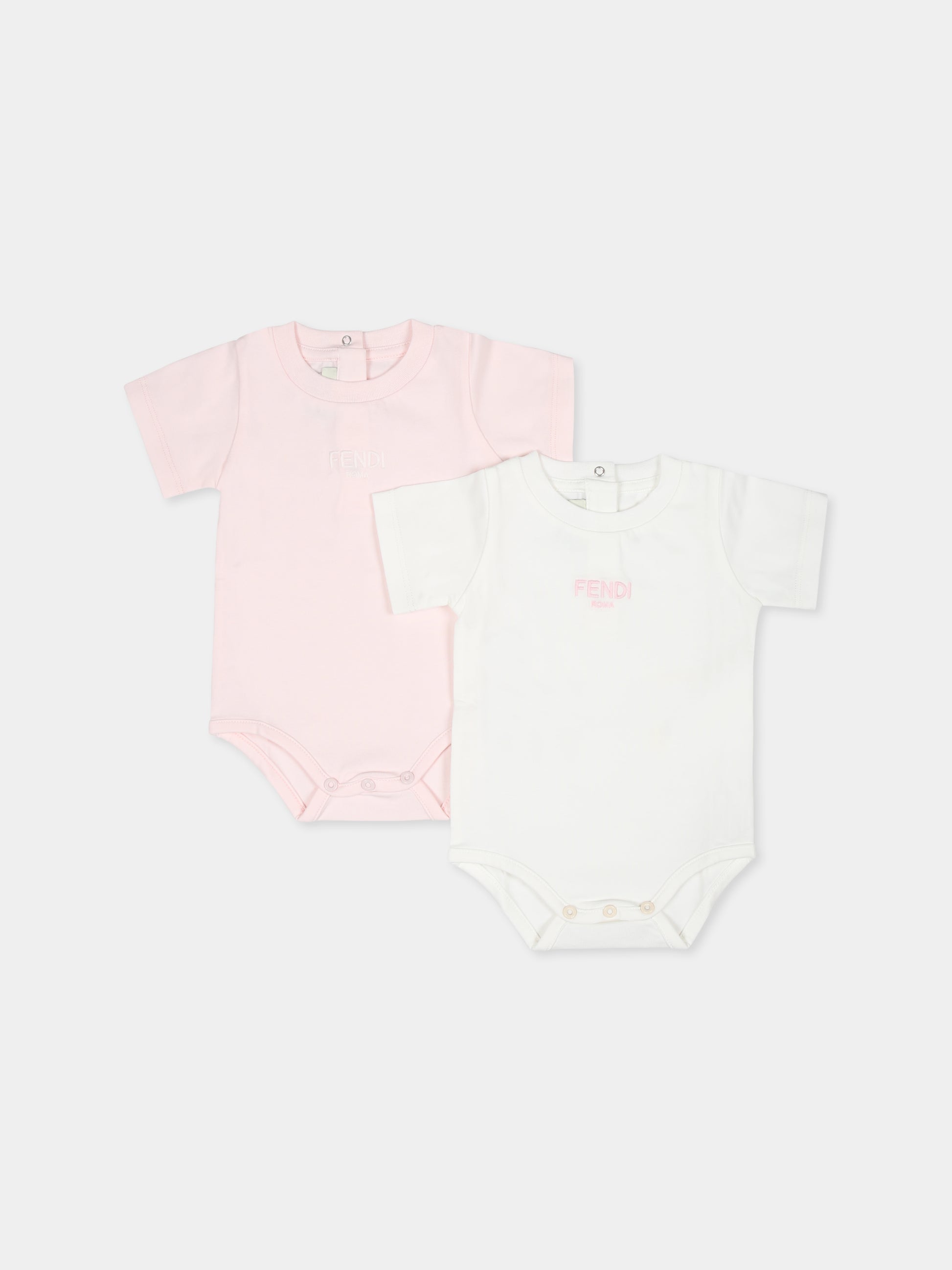 Set body rosa per neonata con logo,Fendi Kids,BUK123 ST8 F0C11