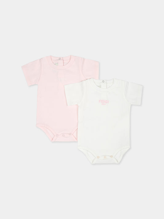 Set body rosa per neonata con logo,Fendi Kids,BUK123 ST8 F0C11