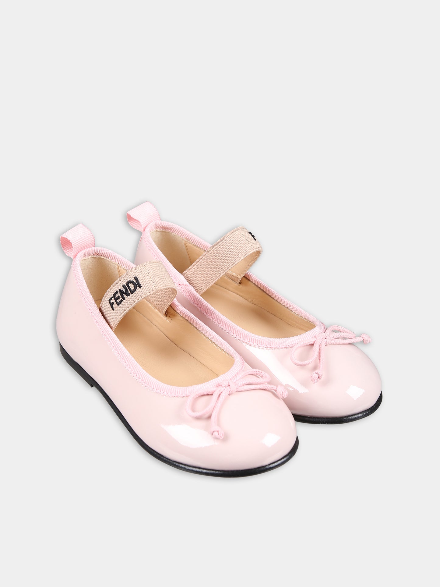 Ballerine rosa per neonata con logo,Fendi Kids,JFR377 ARIP F1NJD