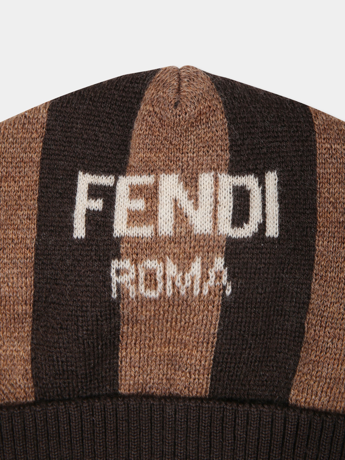 Cappello marrone per neonato con logo,Fendi Kids,BUP072 ASQZ F0VAT