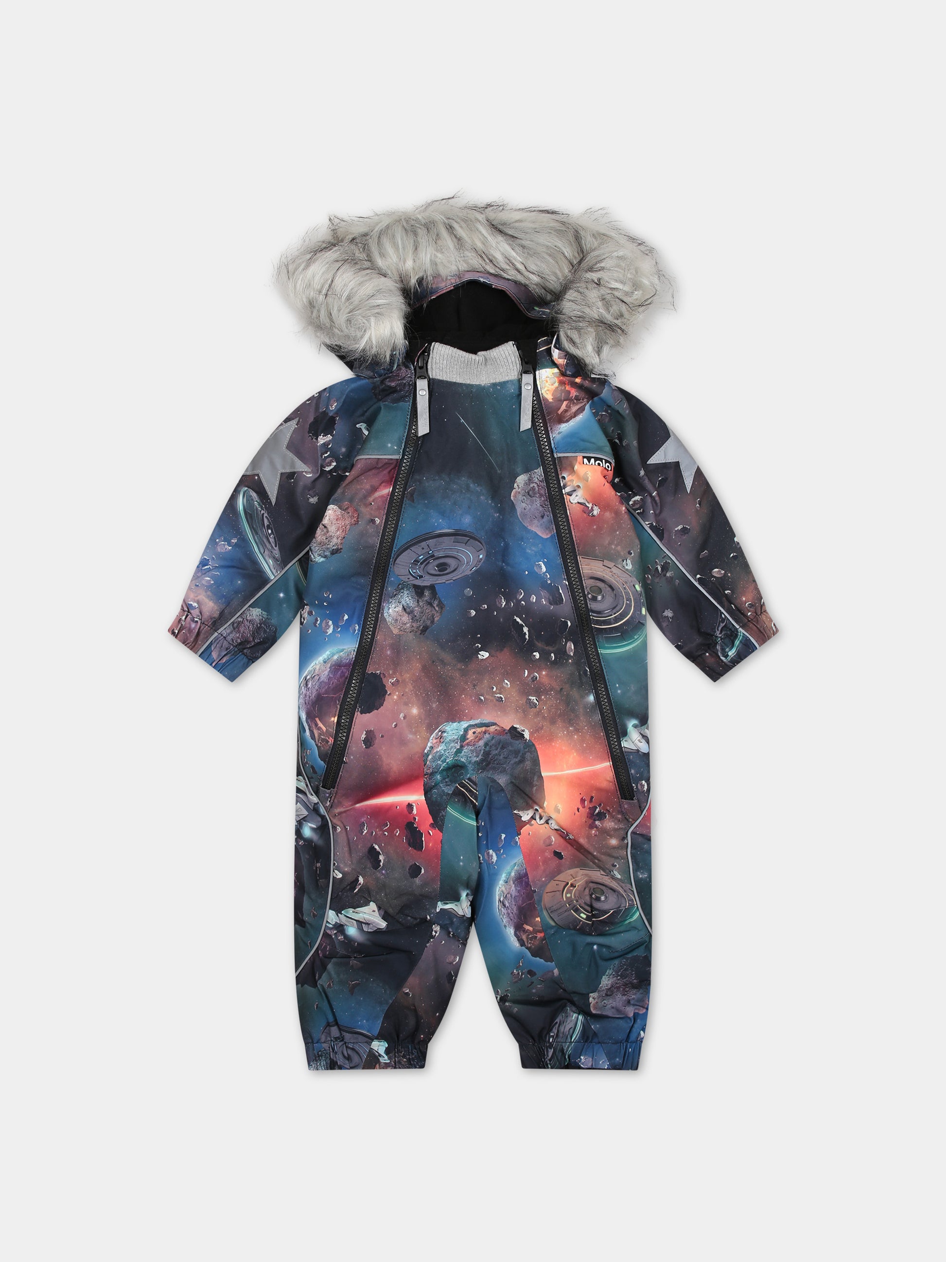 Tuta da neve multicolor per bambino con stampa e logo,Molo,5W23N104 6850