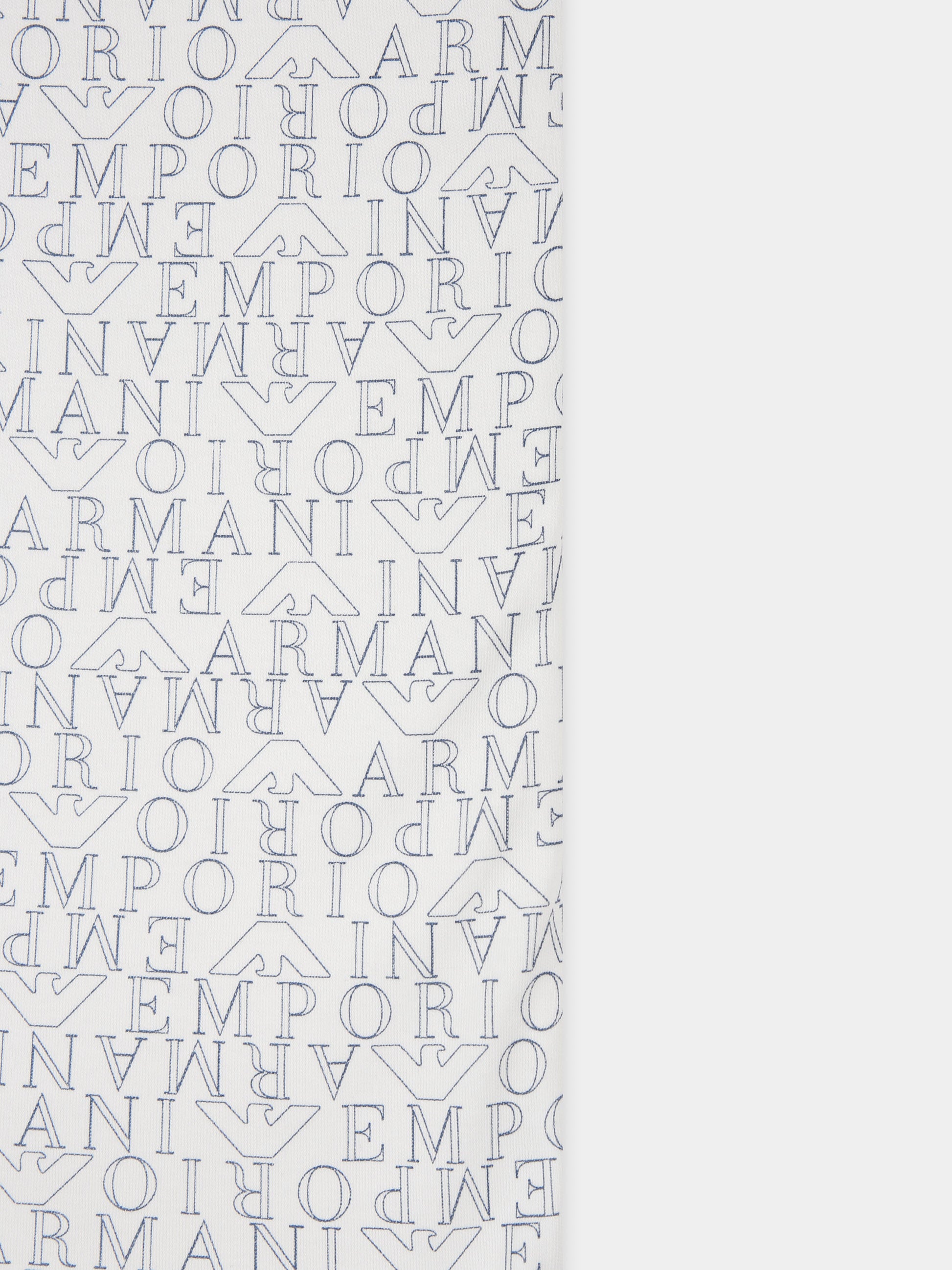 Coperta bianca per neonato con aquilotto e logo,Emporio Armani,6DN802 NJ10Z F917