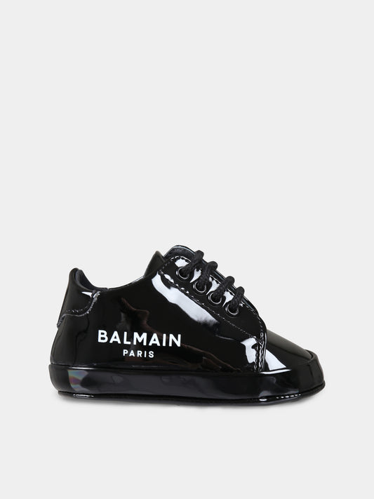 Stringate nere per neonati con logo,Balmain Kids,BV0536 Z1629 930BC