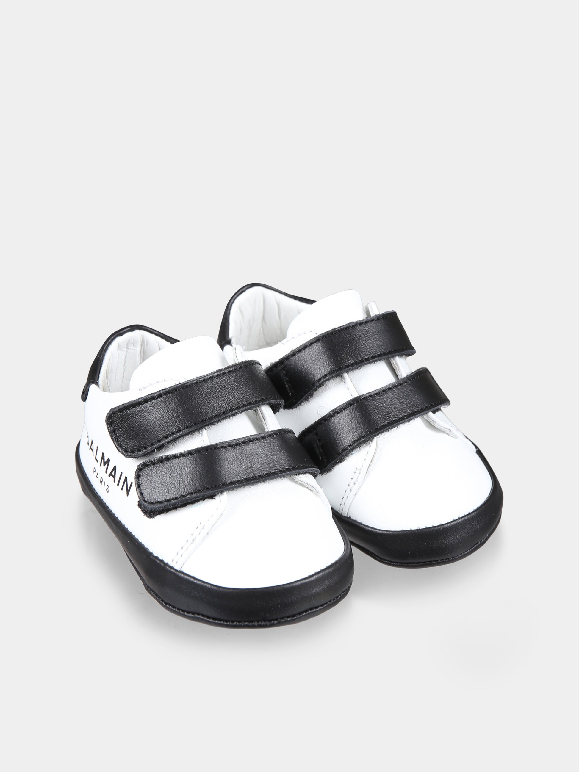Sneakers bianche per neonato con logo,Balmain Kids,BV0546 Y0051 100NE
