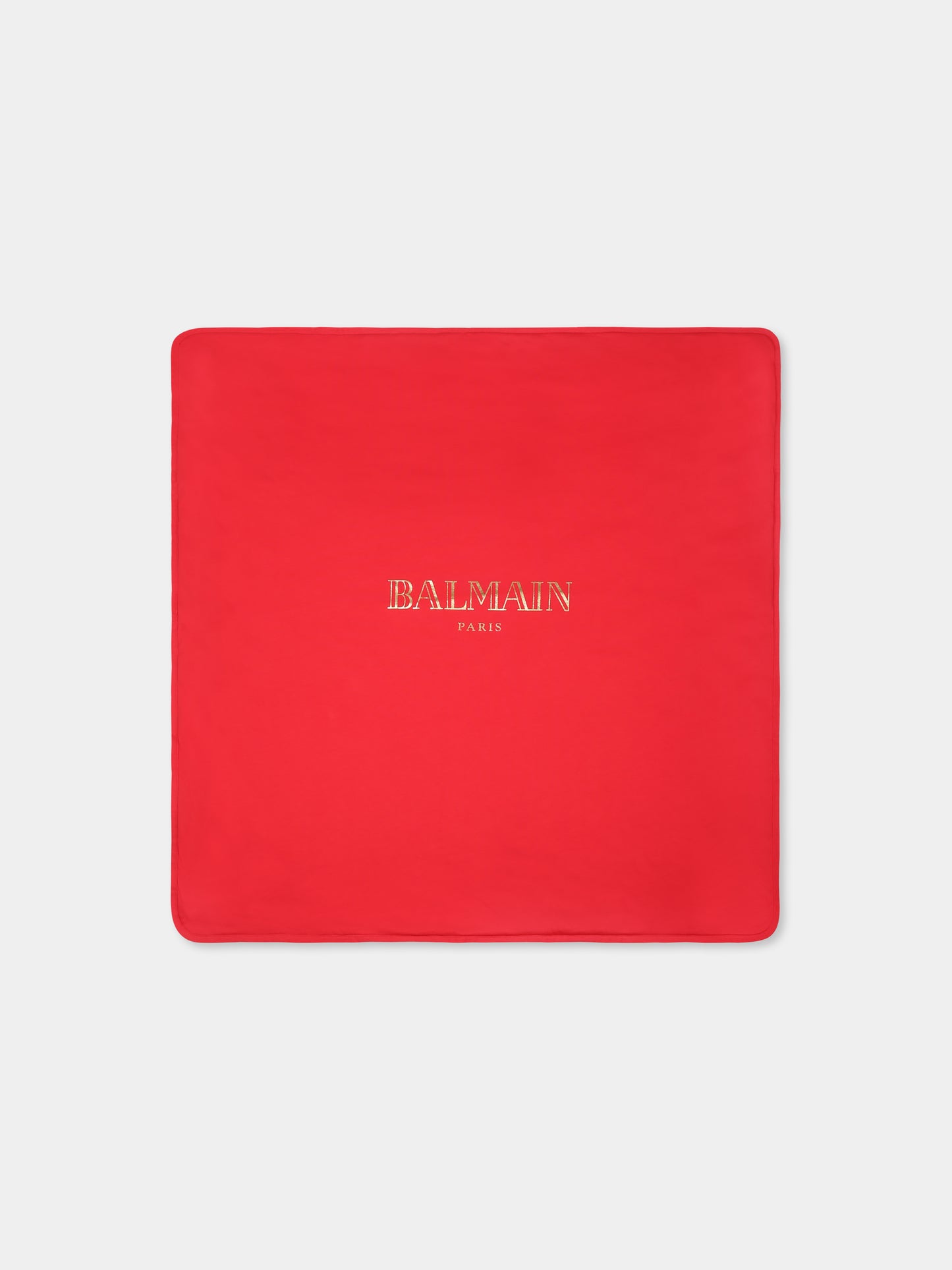 Coperta rossa per neonati con logo,Balmain Kids,BV0580 Z0082 414OR