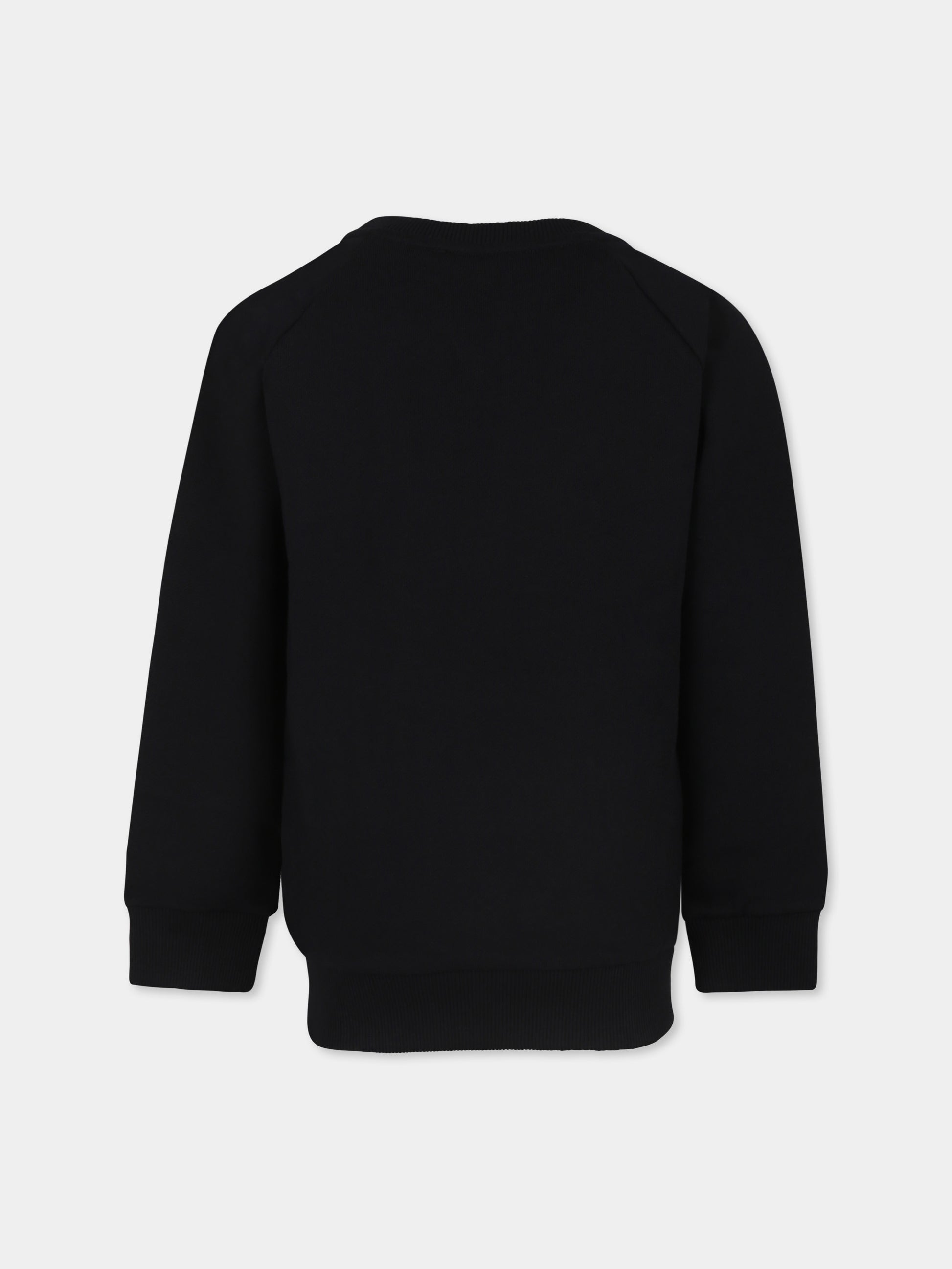 Felpa nera per bambini con logo,Balmain Kids,BV4P10 Z0001 930AG