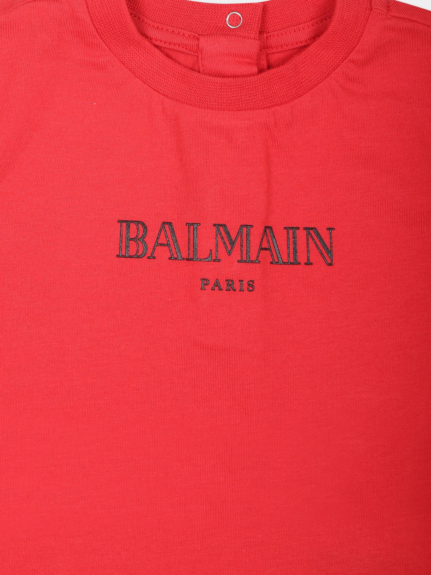 T-shirt rossa per neonati con logo,Balmain Kids,BV8581 Z1751 414NE