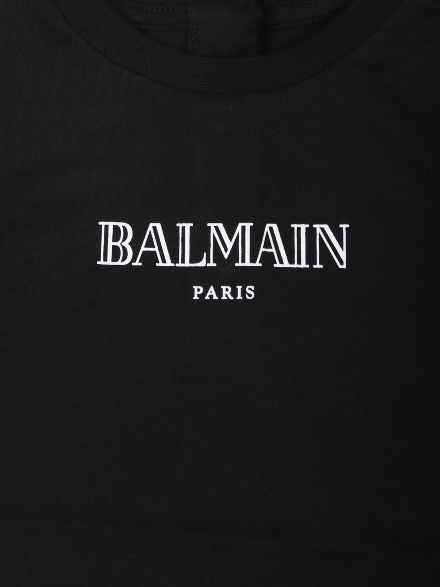 T-shirt nera per neonati con logo,Balmain Kids,BV8581 Z1751 930AV