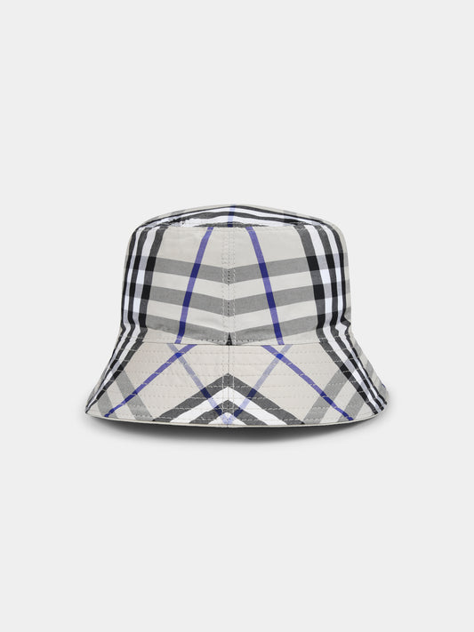 Cloche reversibile grigia per bambini con cavaliere equestre,Burberry Kids,8089432 B9629